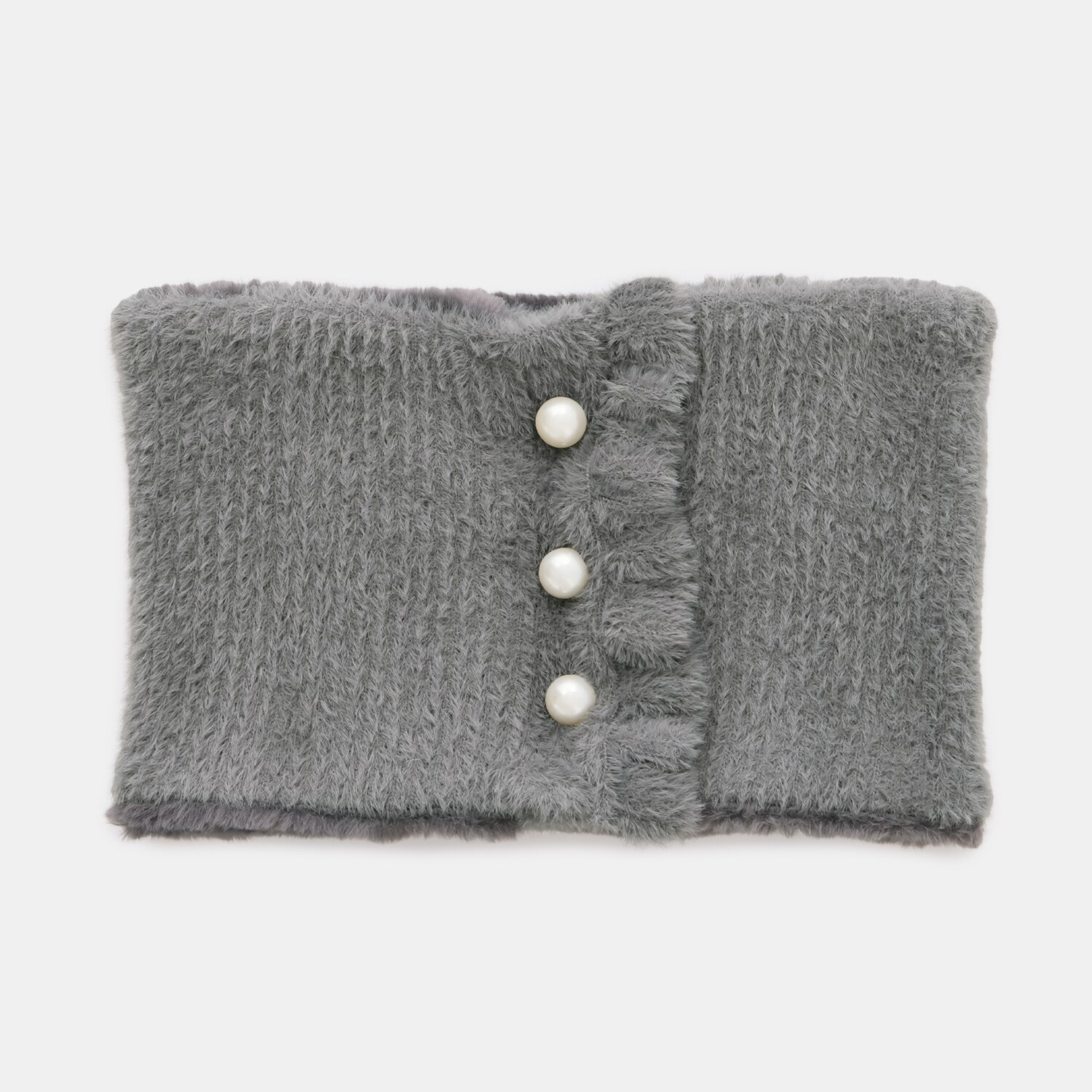 うらぽか パールビジュウ フリルネックウォーマー