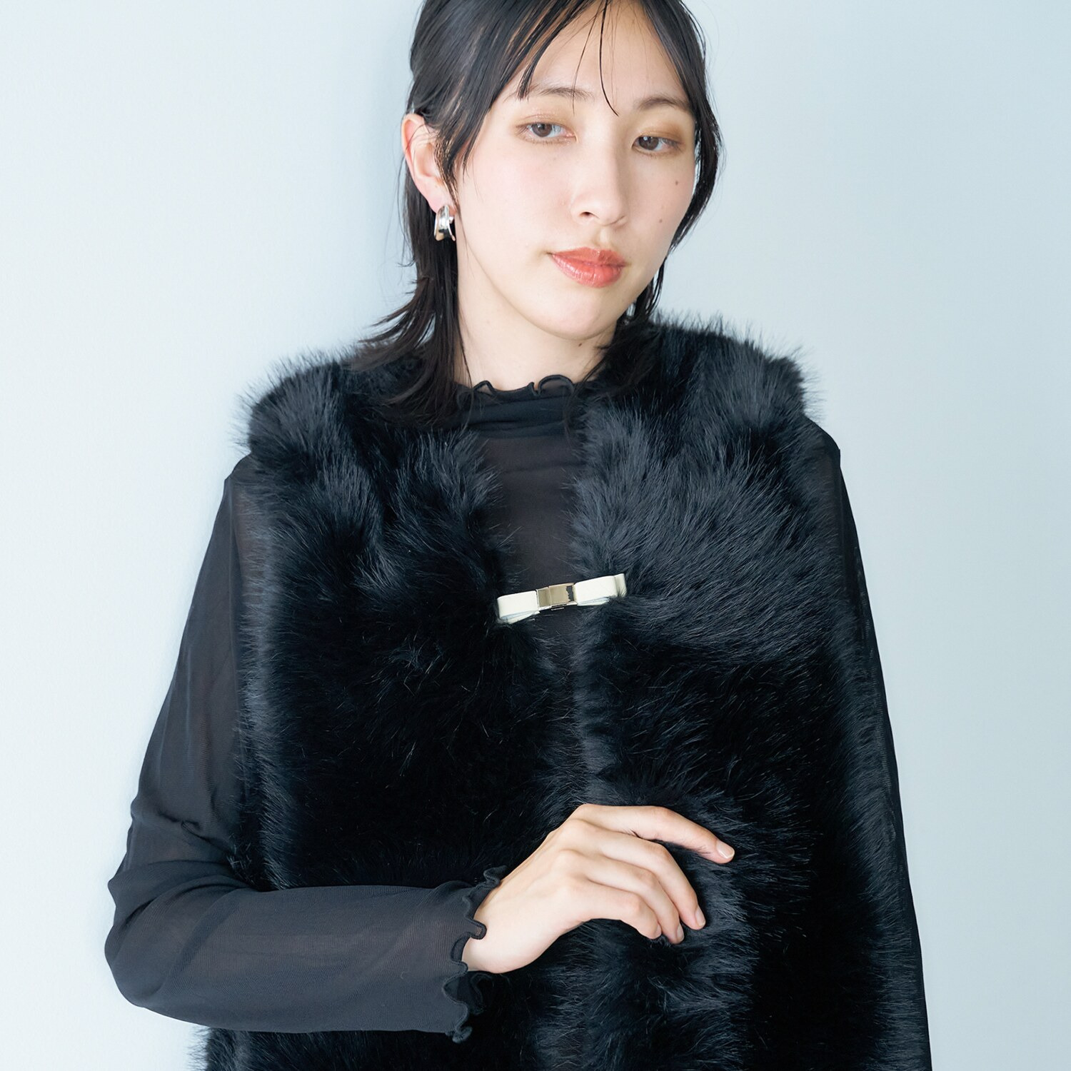 リジェップ ずれ落ちを防止して おしゃれにアレンジ！ ストールクリップ プレミアム リボン２色セット