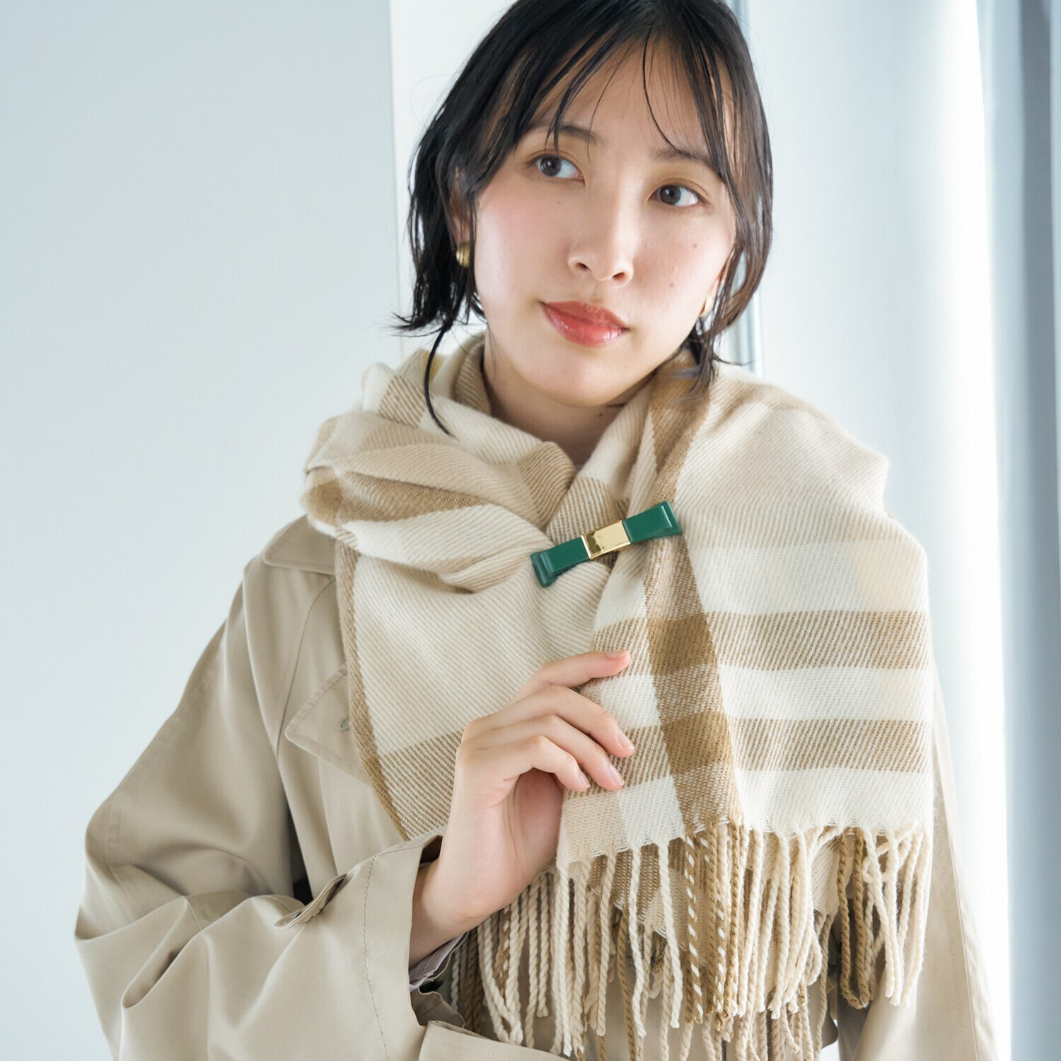 リジェップ ずれ落ちを防止して おしゃれにアレンジ！ ストールクリップ プレミアム リボン２色セット