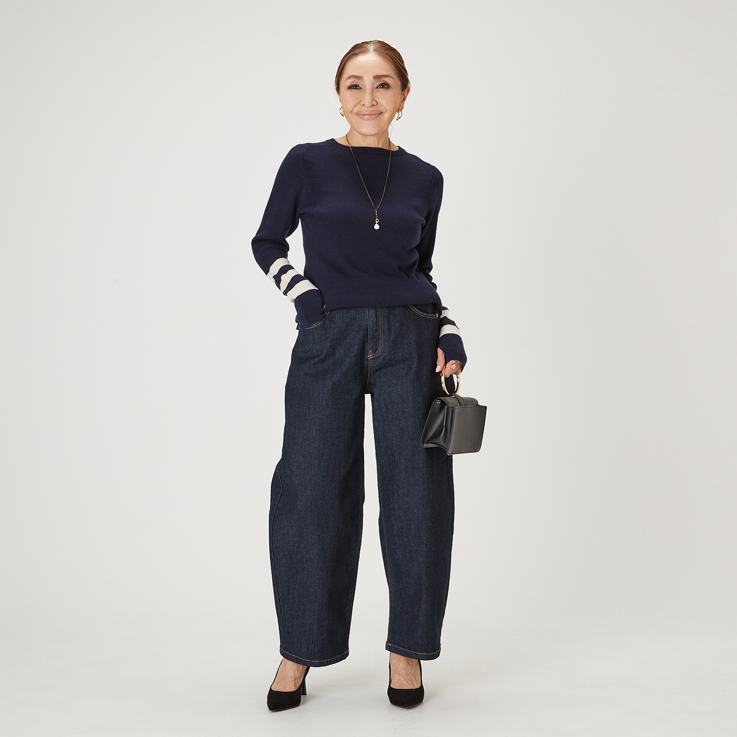 エアリーフェアリー こだわりの カーヴィーデザイン デニムパンツ