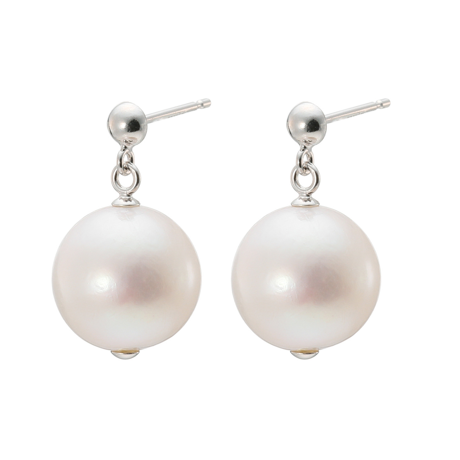 パルミア 有核淡水パール １粒デザイン イヤリング／ピアス