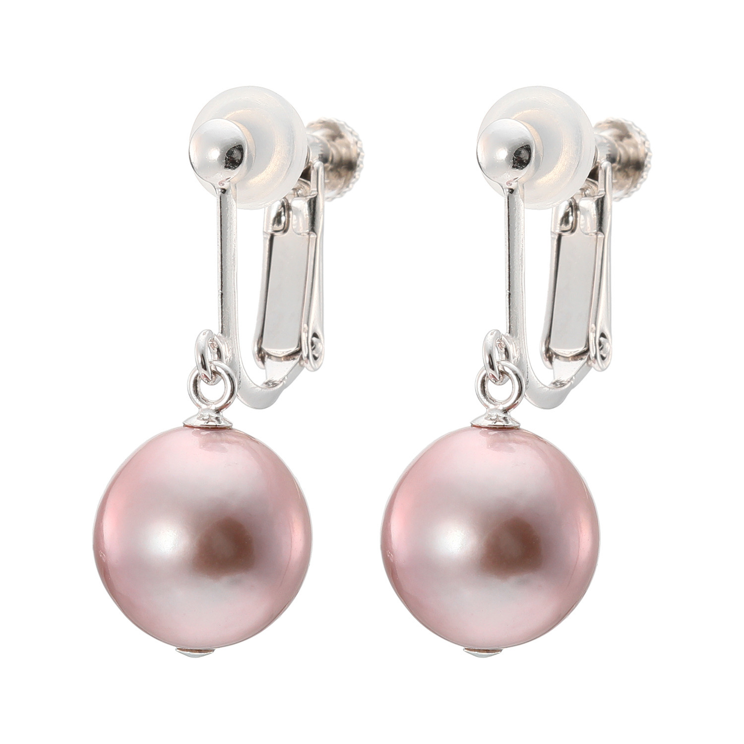 パルミア 有核淡水パール １粒デザイン イヤリング／ピアス