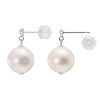 パルミア 有核淡水パール １粒デザイン イヤリング／ピアス