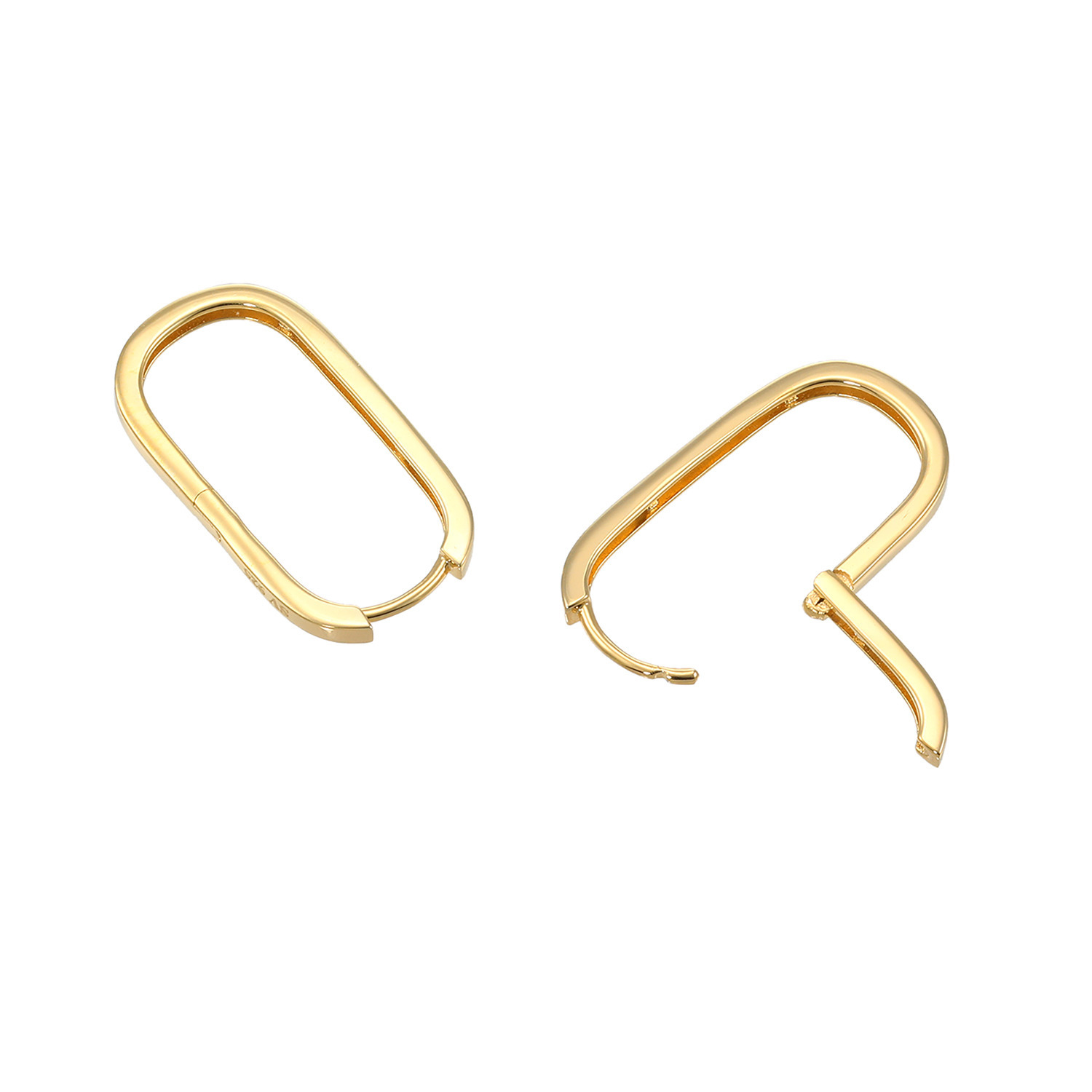 ファシーノアルジェント シルバー レクタングルデザイン 中折れフープピアス