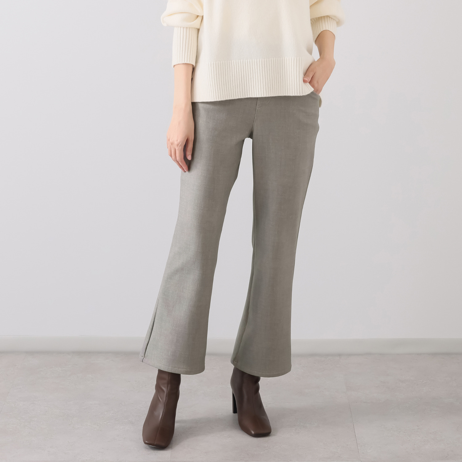 ニーイチマル　ボブソン ハイテンション 裏起毛ベルボトムパンツ