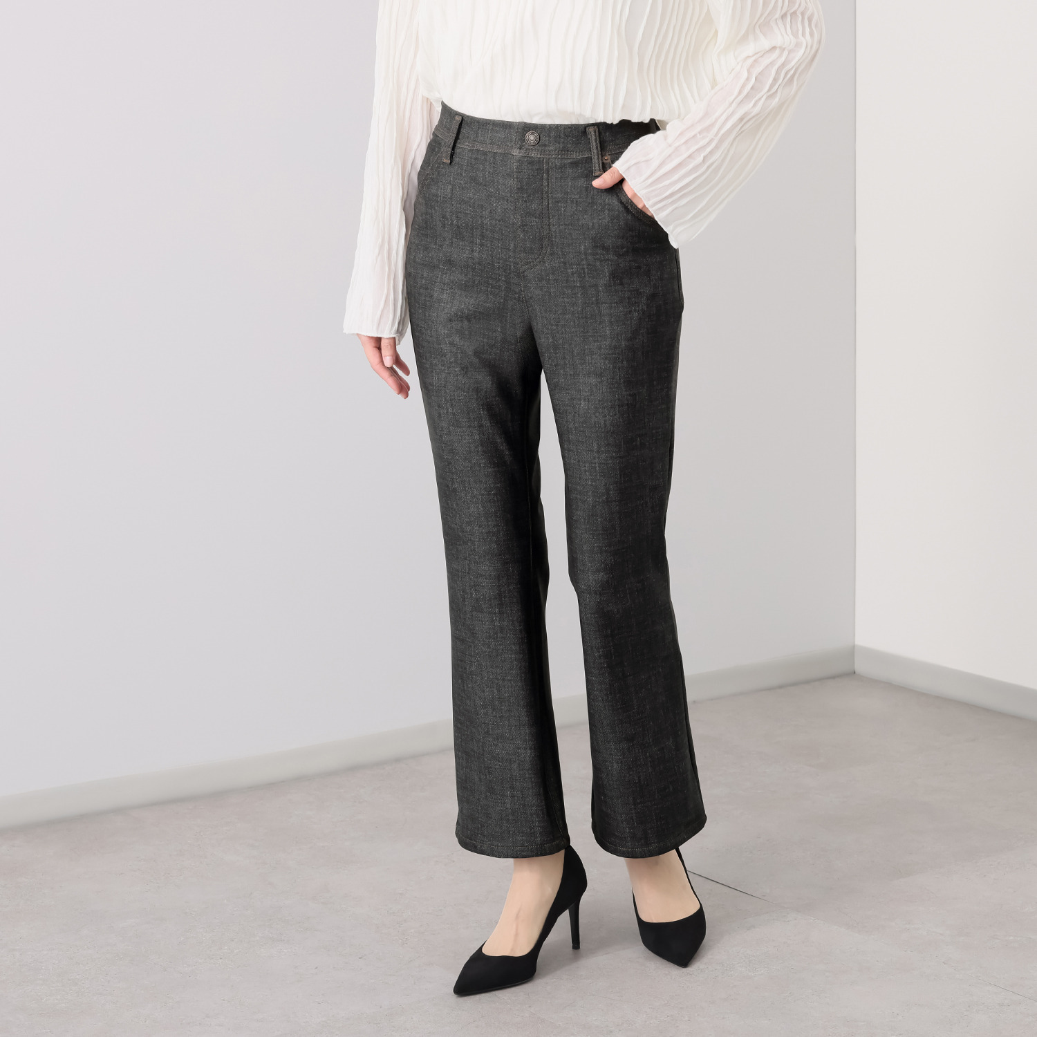 ニーイチマル　ボブソン ハイテンション 裏起毛ベルボトムパンツ