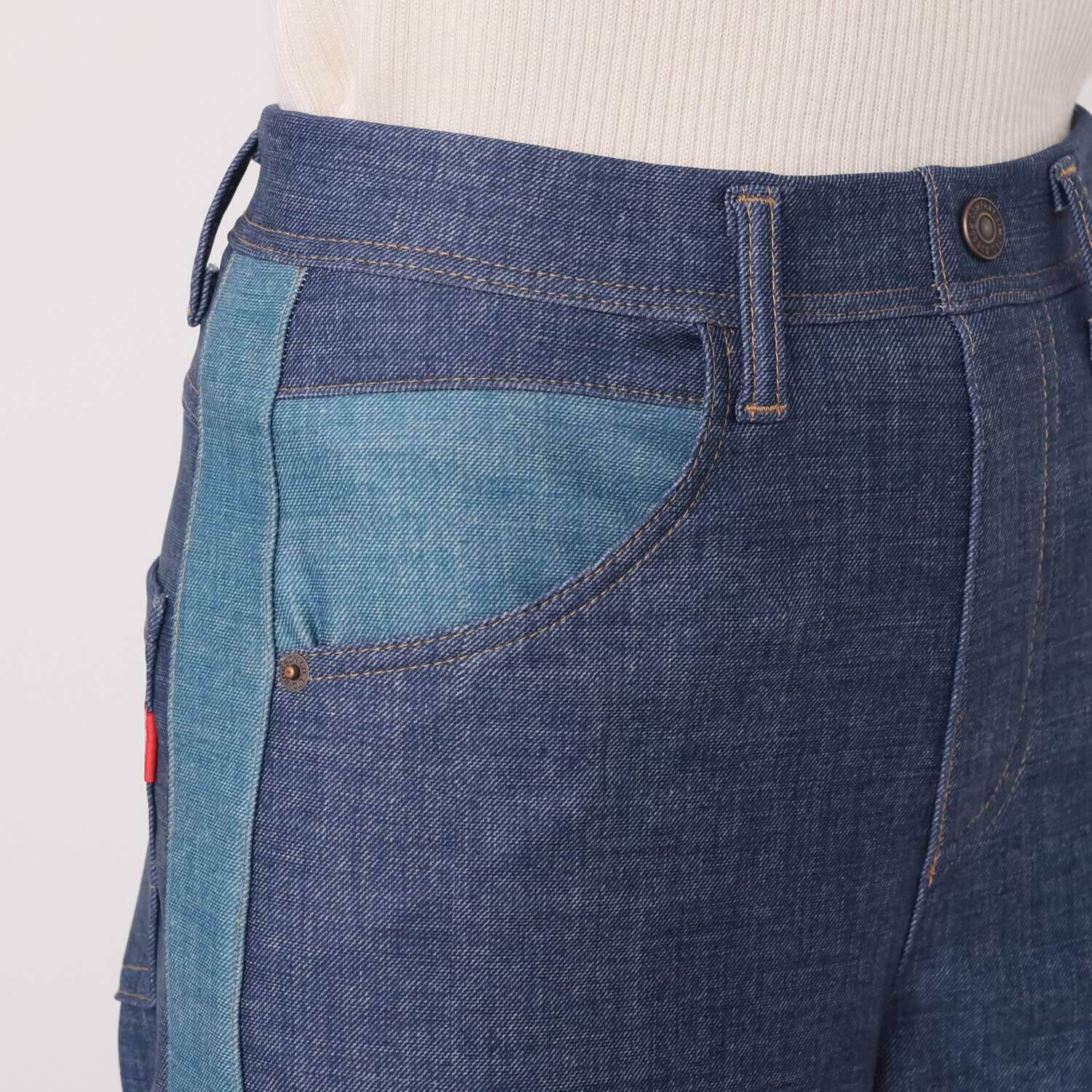 ニーイチマル　ボブソン ハイテンション 裏起毛 リメイク風ワイドパンツ