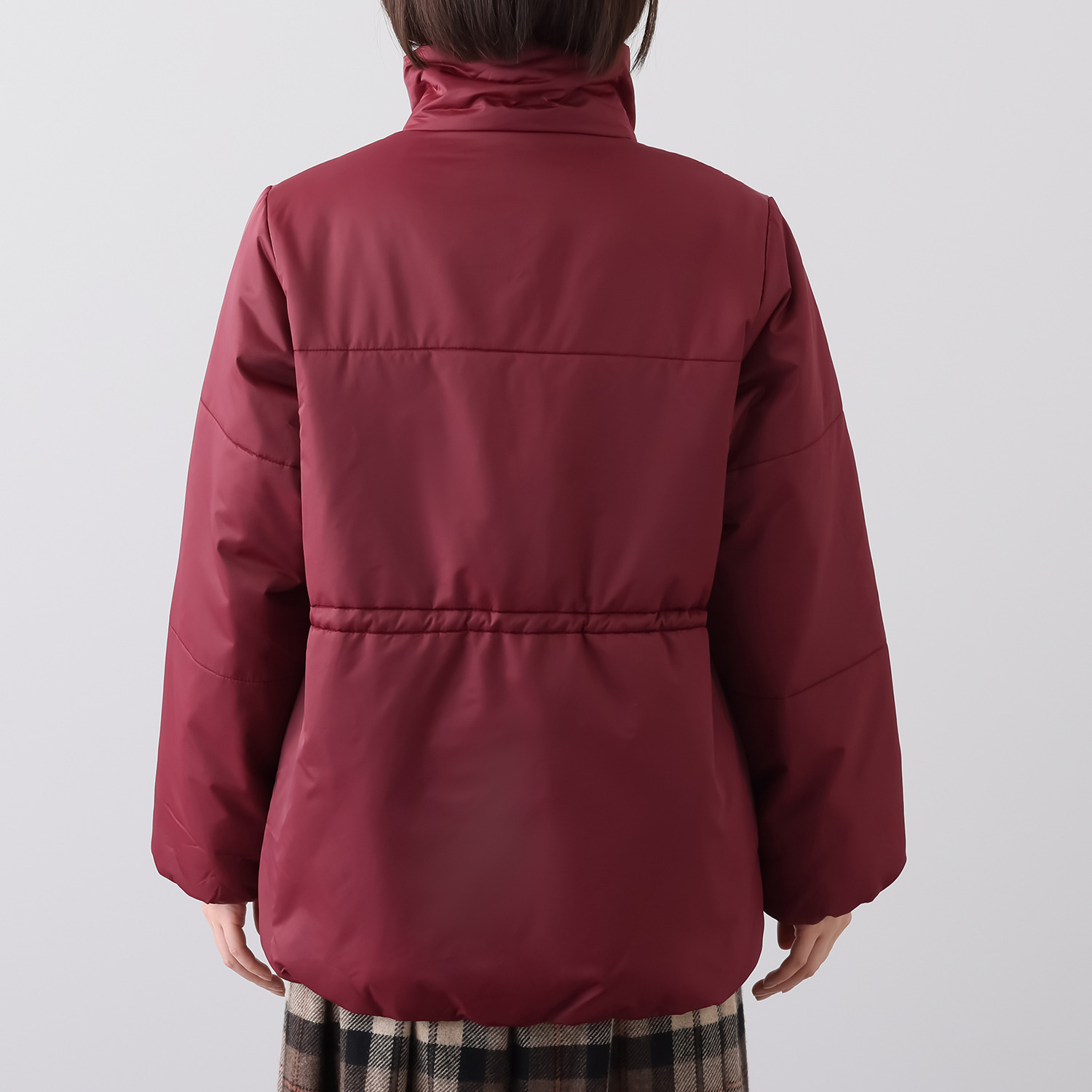 サーモア 暖かく、軽やか ミディアム丈 中綿キルティング ハイカラーコート