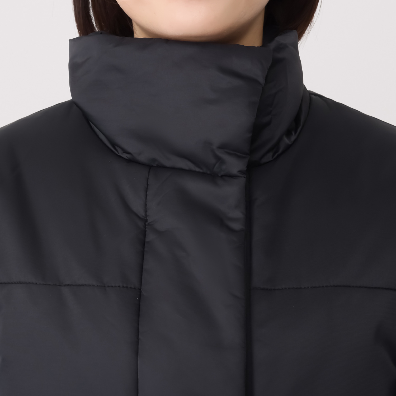 サーモア 暖かく、軽やか ミディアム丈 中綿キルティング ハイカラーコート