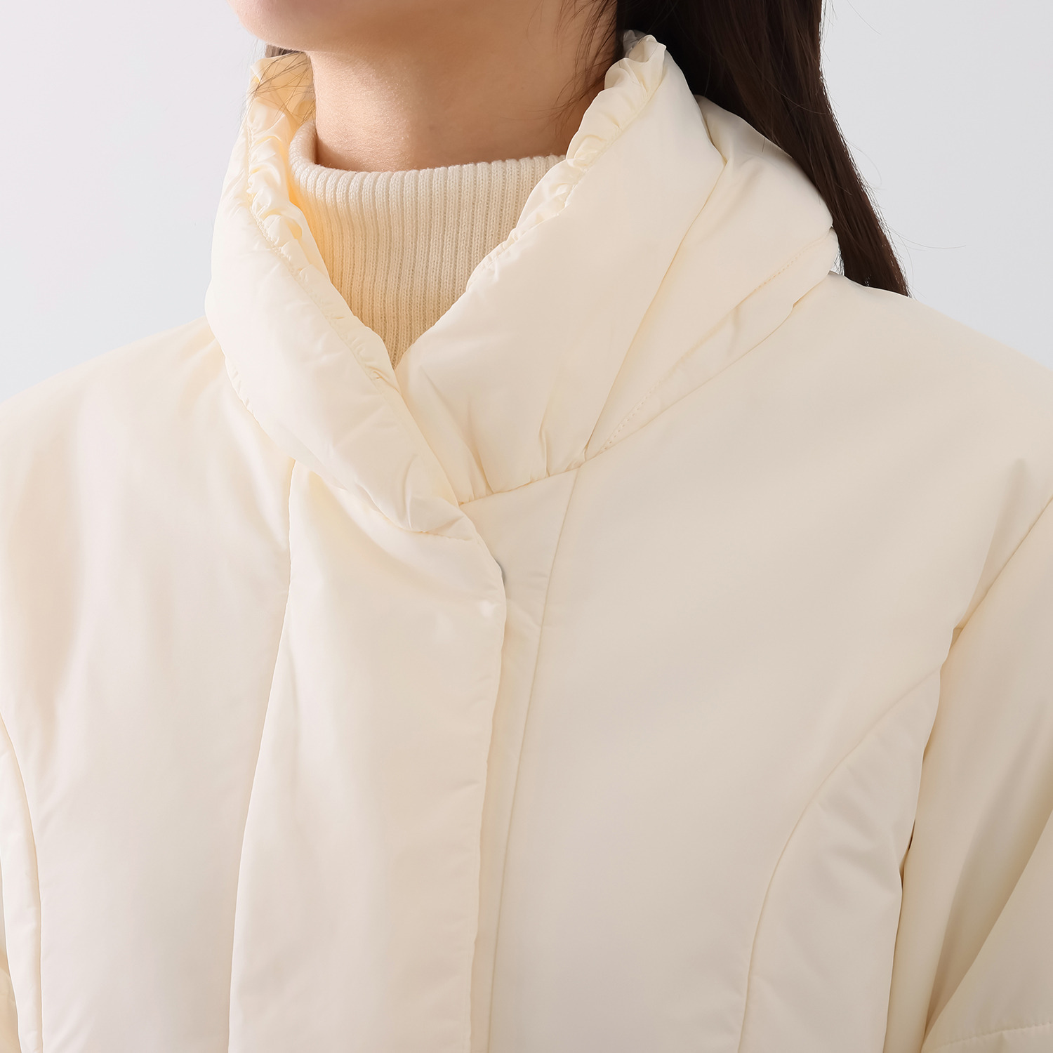 サーモア 首元も暖かい ボリュームカラーコート