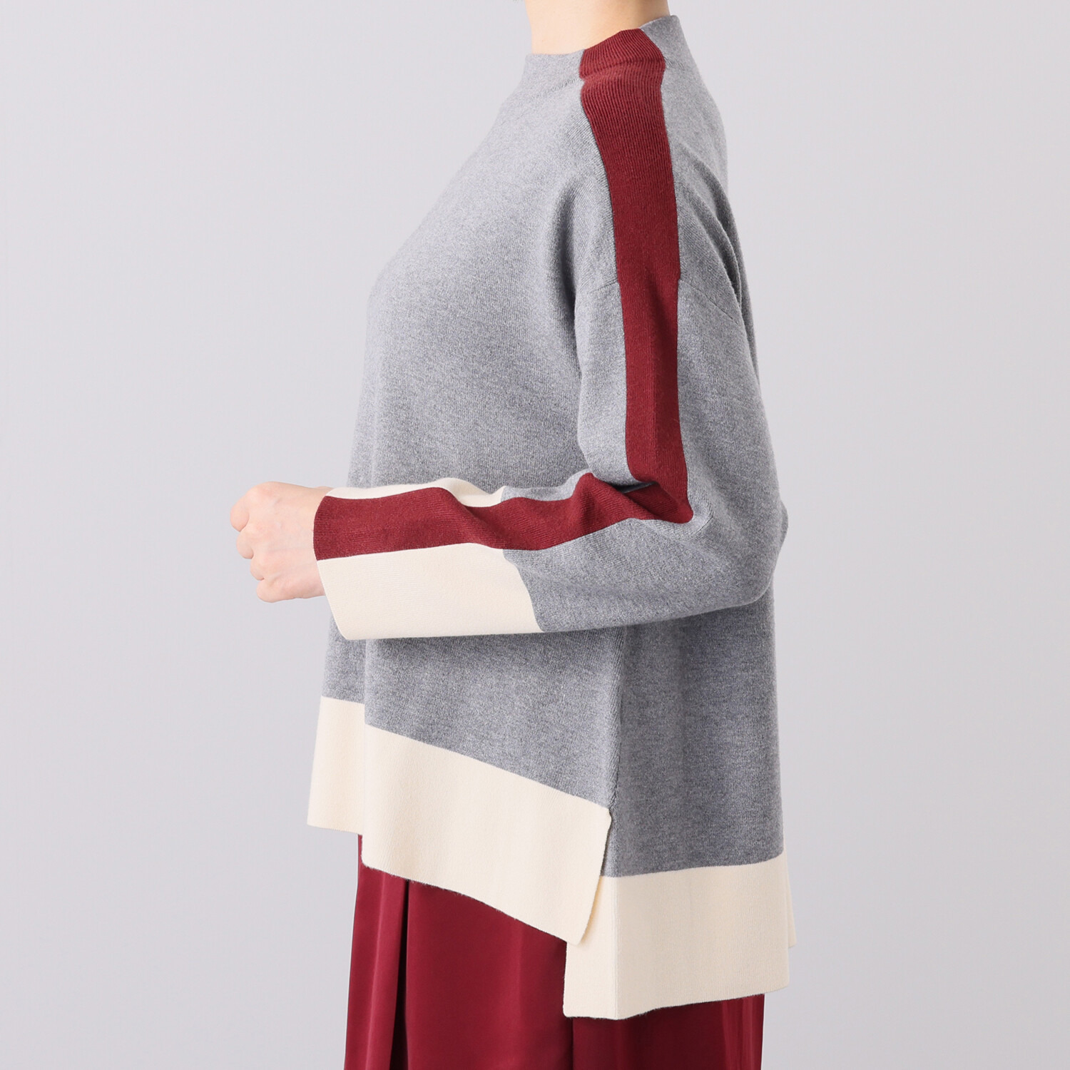 マチュート センスの見せ所 配色ニットプルオーバー
