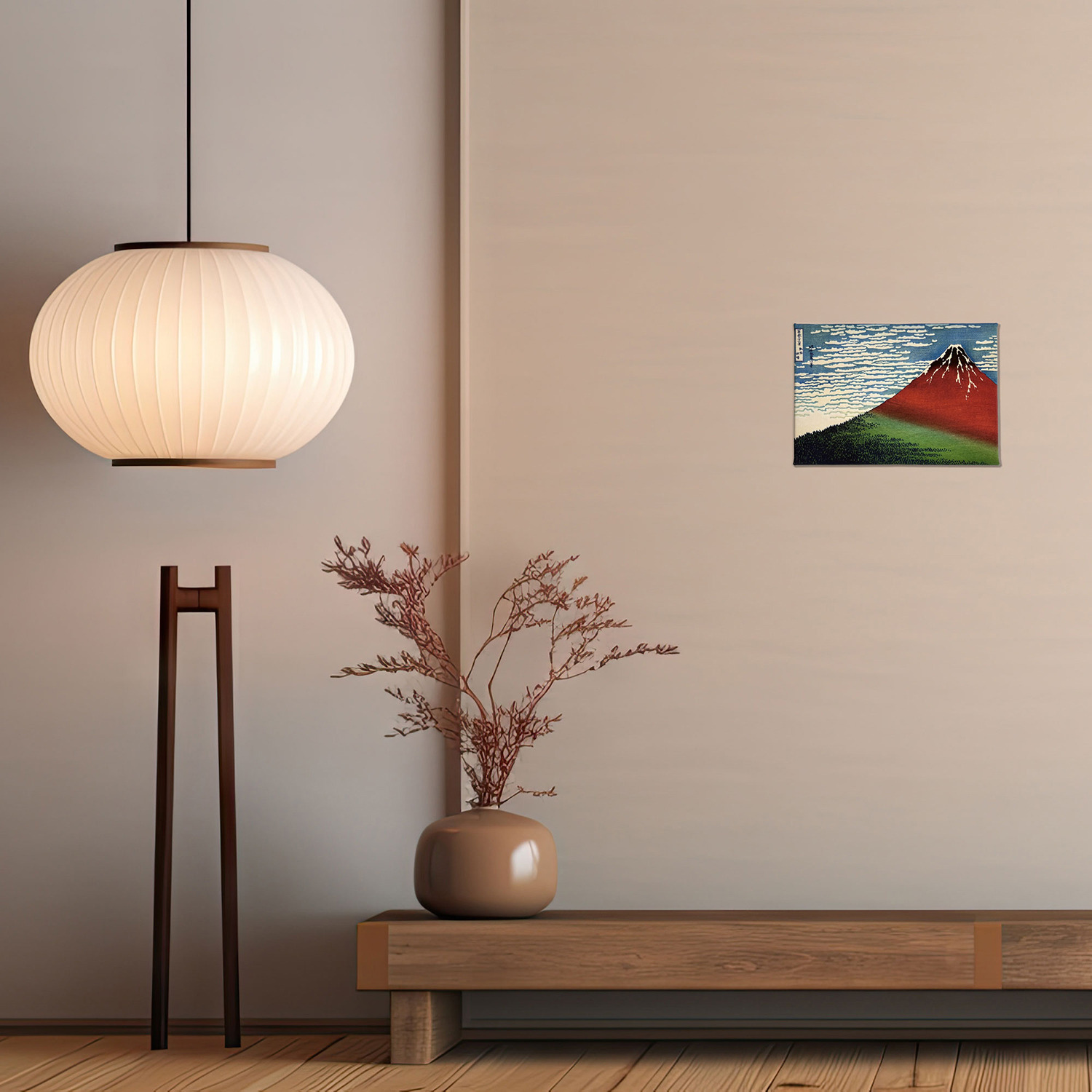 インテリアアート 葛飾北斎 “凱風快晴”＜約１９×２７ｃｍ＞ 