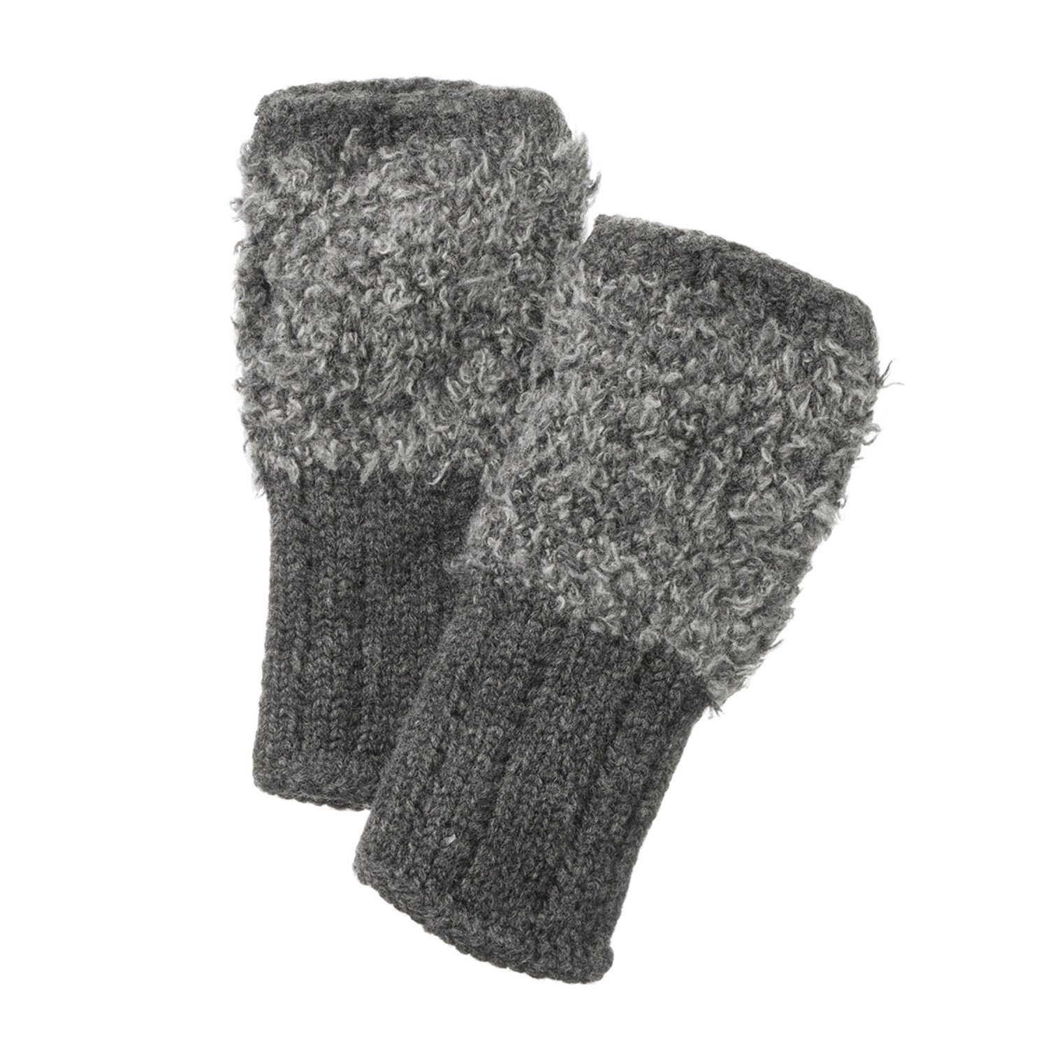 ベル・モード 日本製 タスマニアラムウール混 ファー加工アクセント アームウォーマー