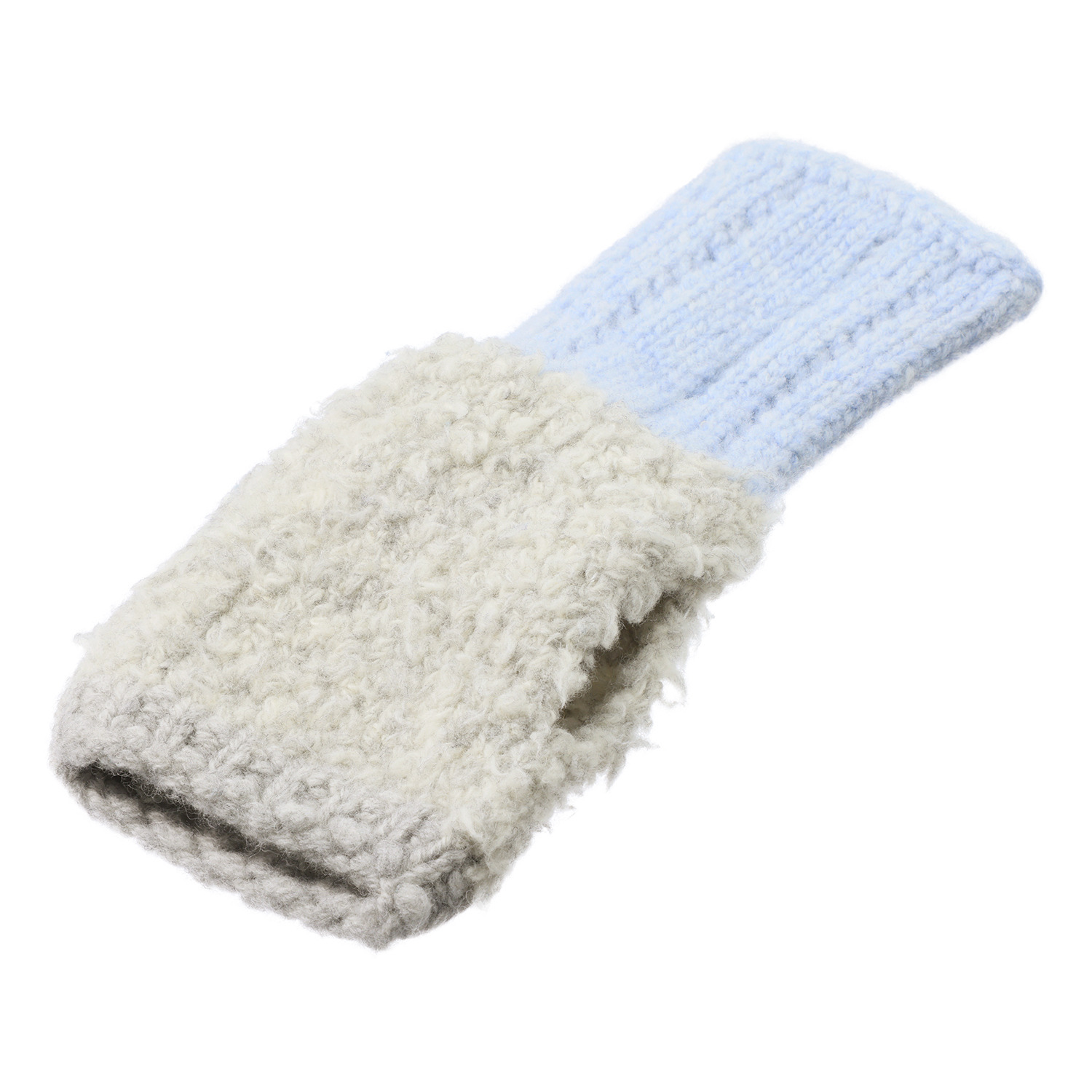 ベル・モード 日本製 タスマニアラムウール混 ファー加工アクセント アームウォーマー