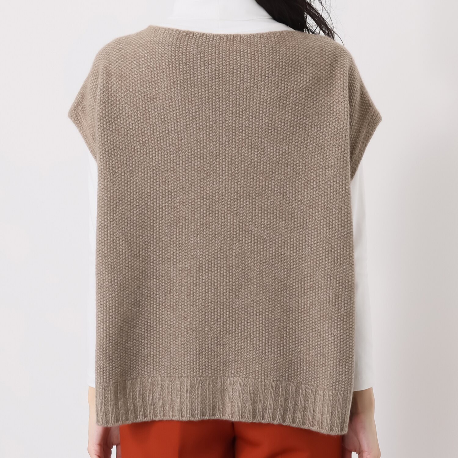 エウラーカ 日本製 カシミヤ１００％ フラワーバスケット柄× 鹿の子柄 ２ウェイポンチョ