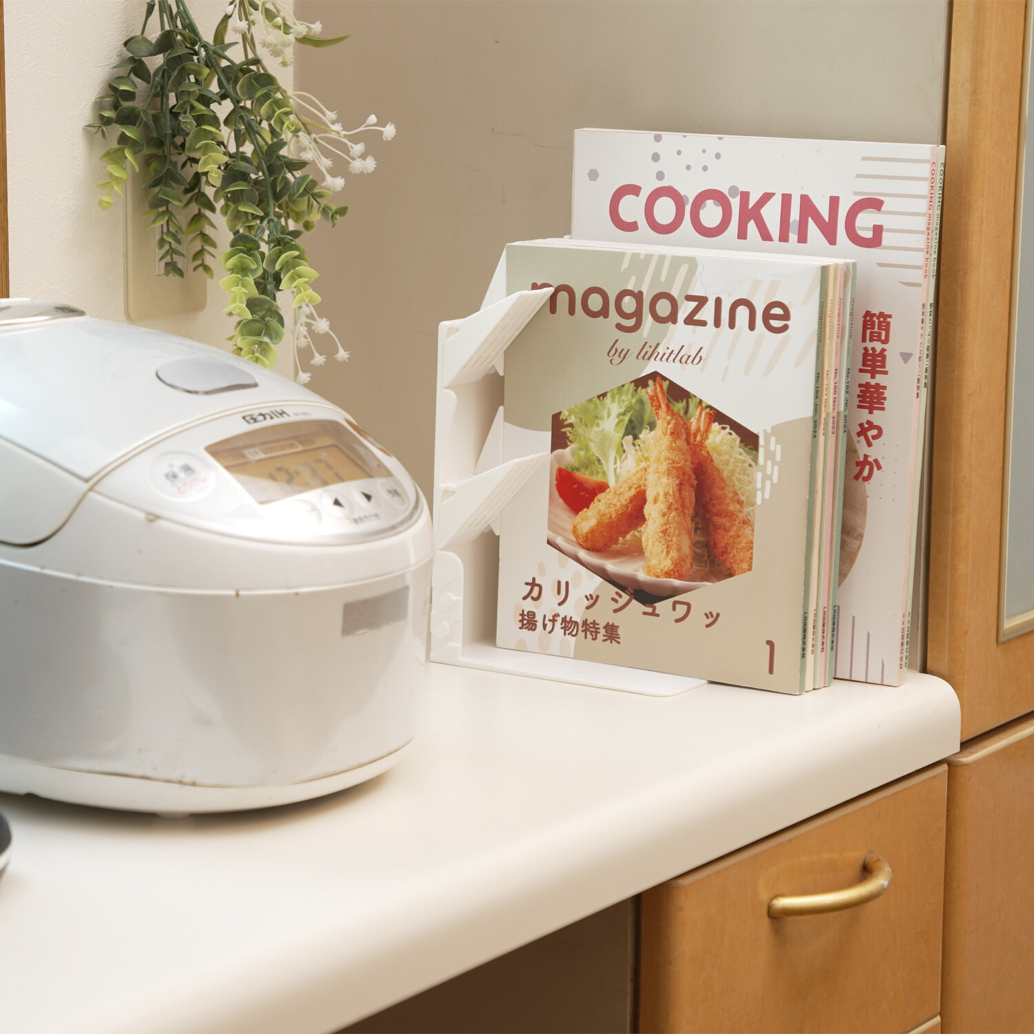 リヒトラブ １冊でも倒れない ブックスタンド 雑誌対応サイズ ２種２個セット 