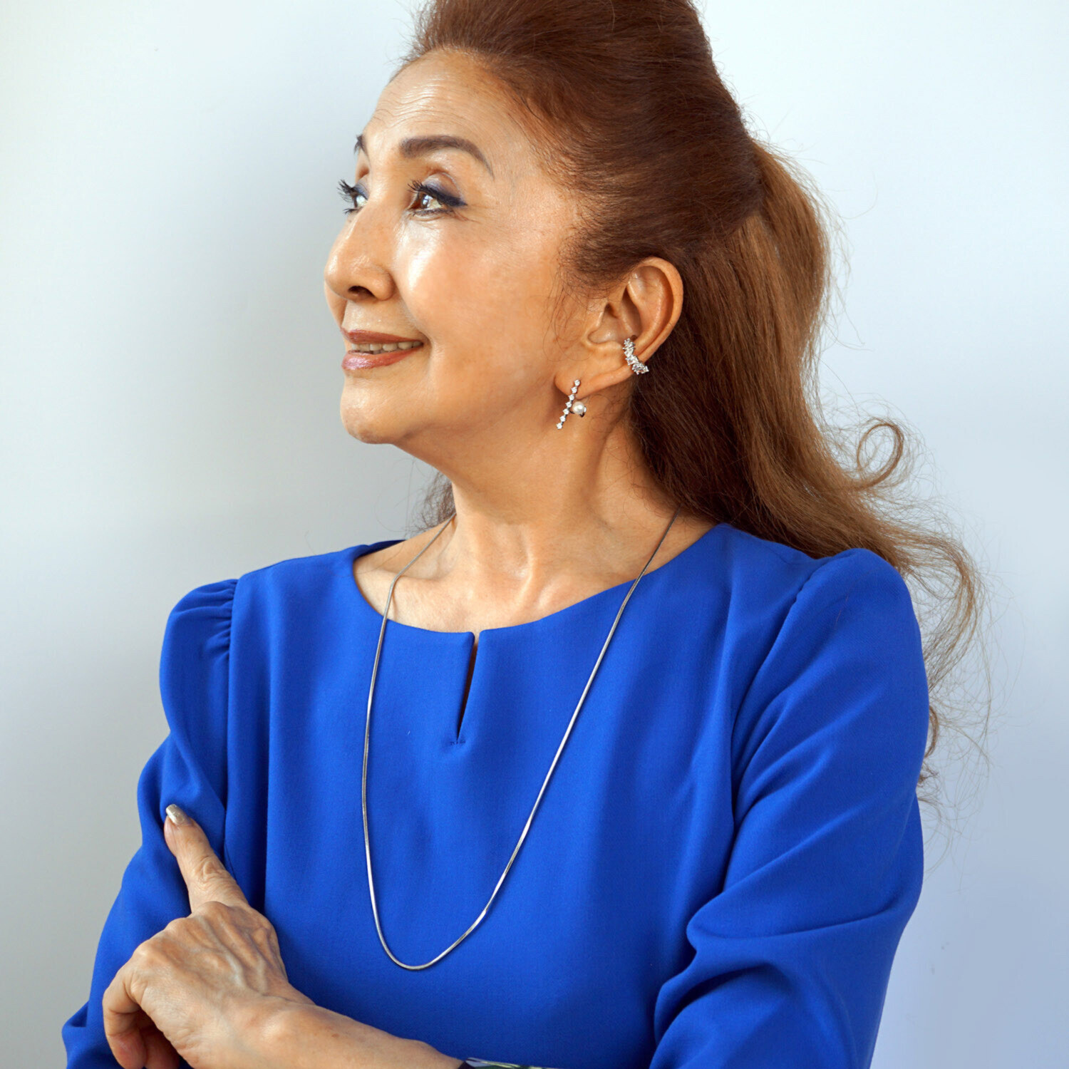 マダムヒロコ ステンレス スクエアスネークチェーン マルチアレンジ スライドロングネックレス “シャイン・ボウ”