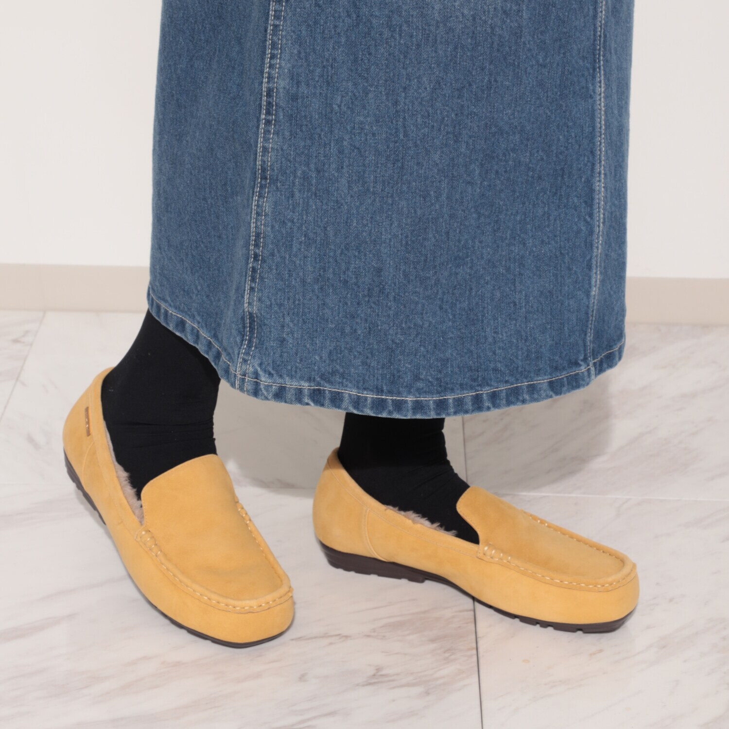 卑弥呼 はっ水シープレザー ＮＥＷ フレキシブルライトソール ふわふわモカシン