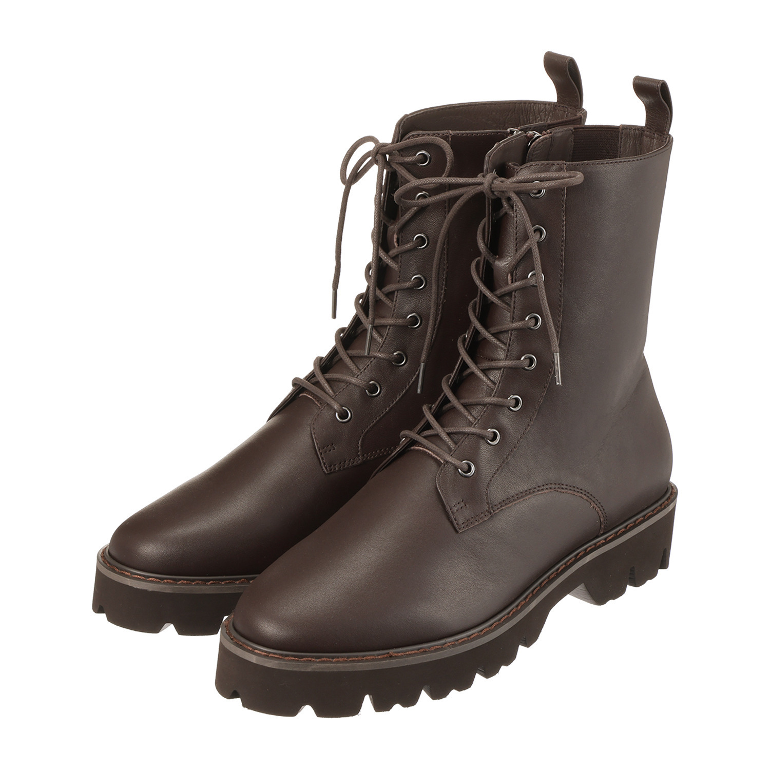 卑弥呼 日本製 はっ水牛革 レースアップ トラックソールブーツ