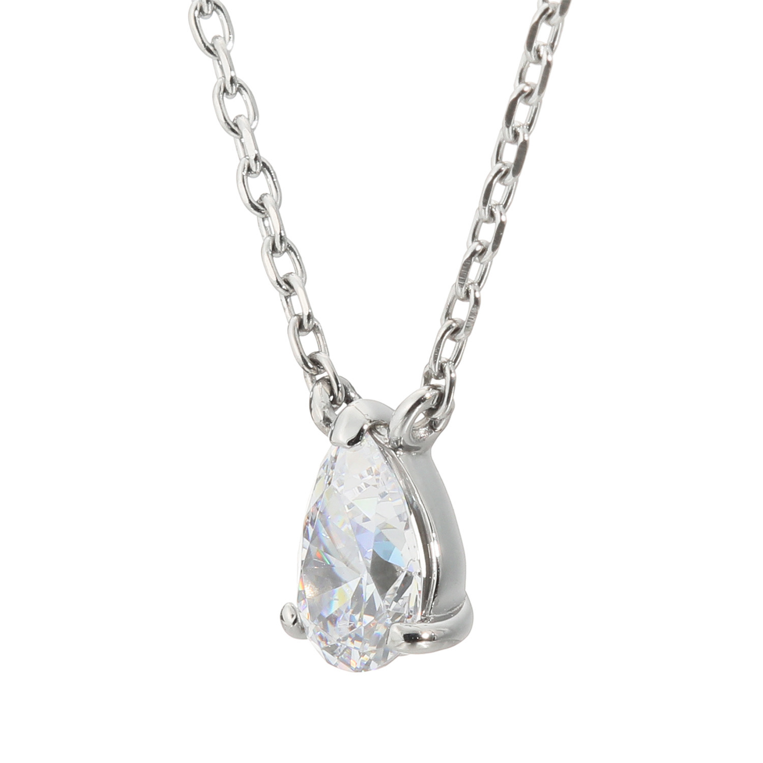 ステングレイス サージカルステンレス プレシオサ社製ＣＺ ペアシェイプ ソリティアネックレス