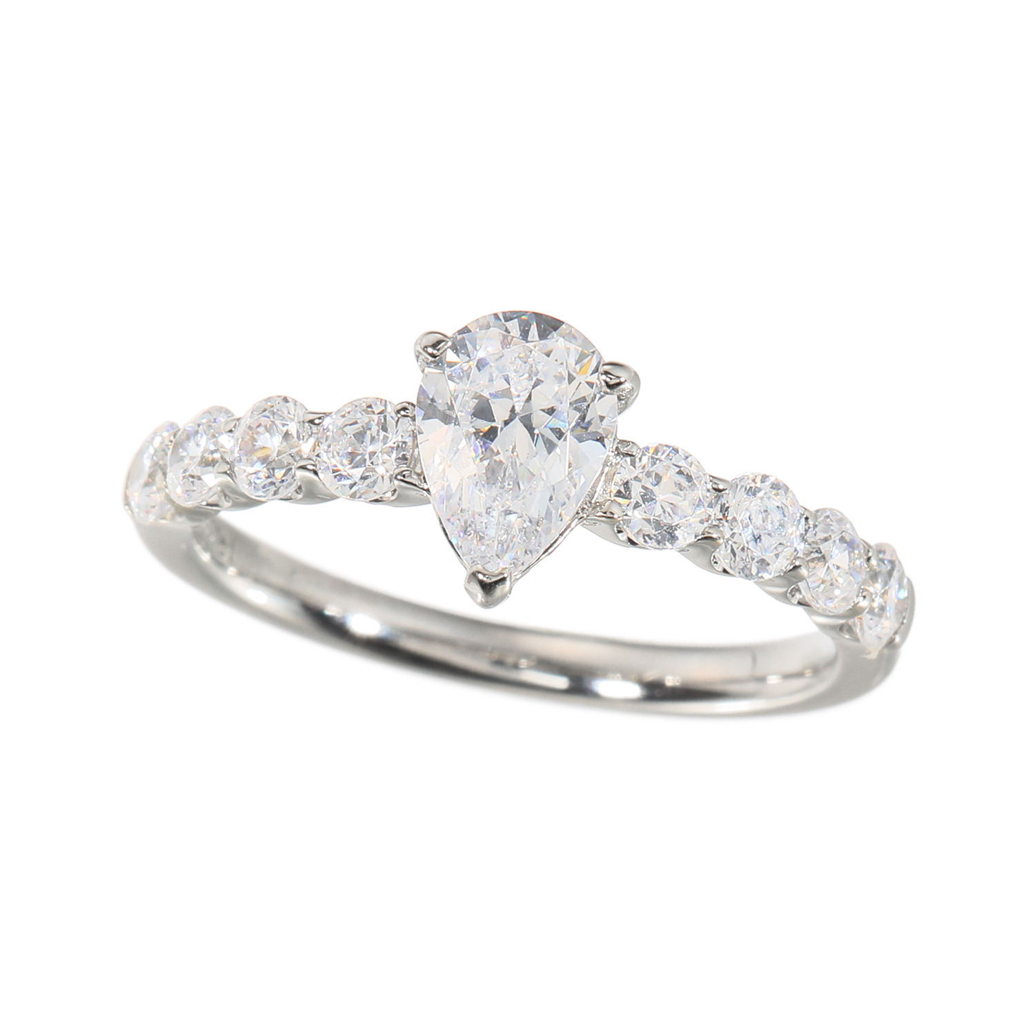 ステングレイス サージカルステンレス プレシオサ社製ＣＺ ペアシェイプ ラインデザインリング