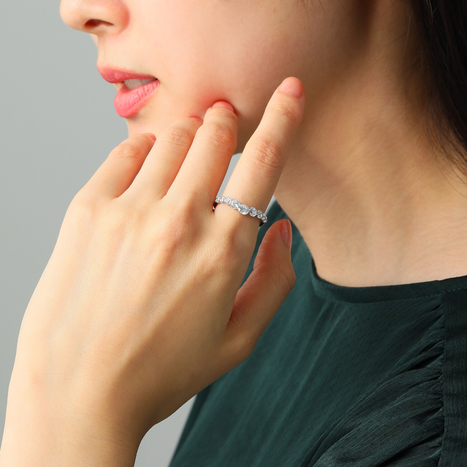 ステングレイス サージカルステンレス プレシオサ社製ＣＺ ウェーブラインリング