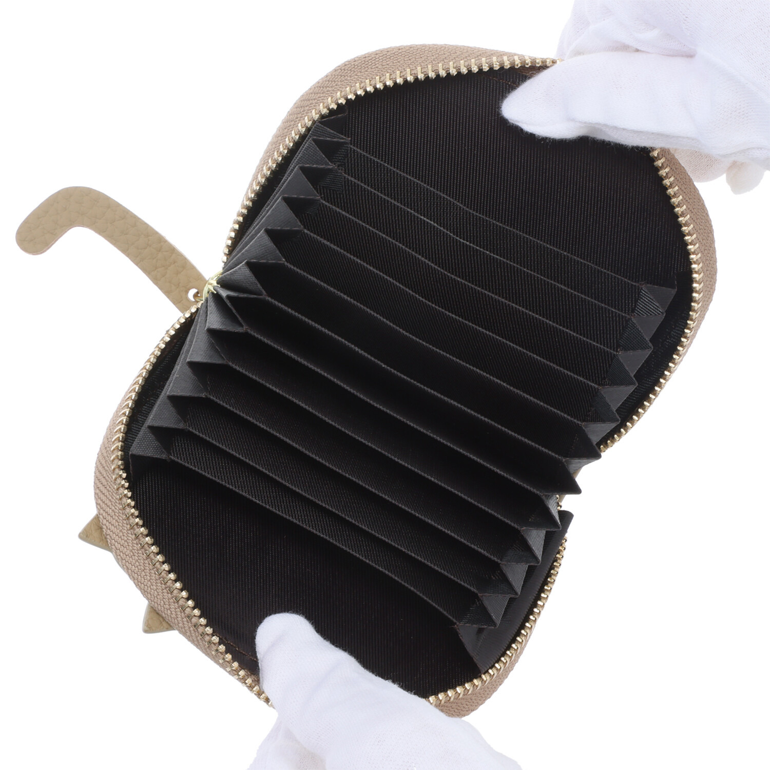 モーヴ 本革 ねこちゃん ジャバラカードケース