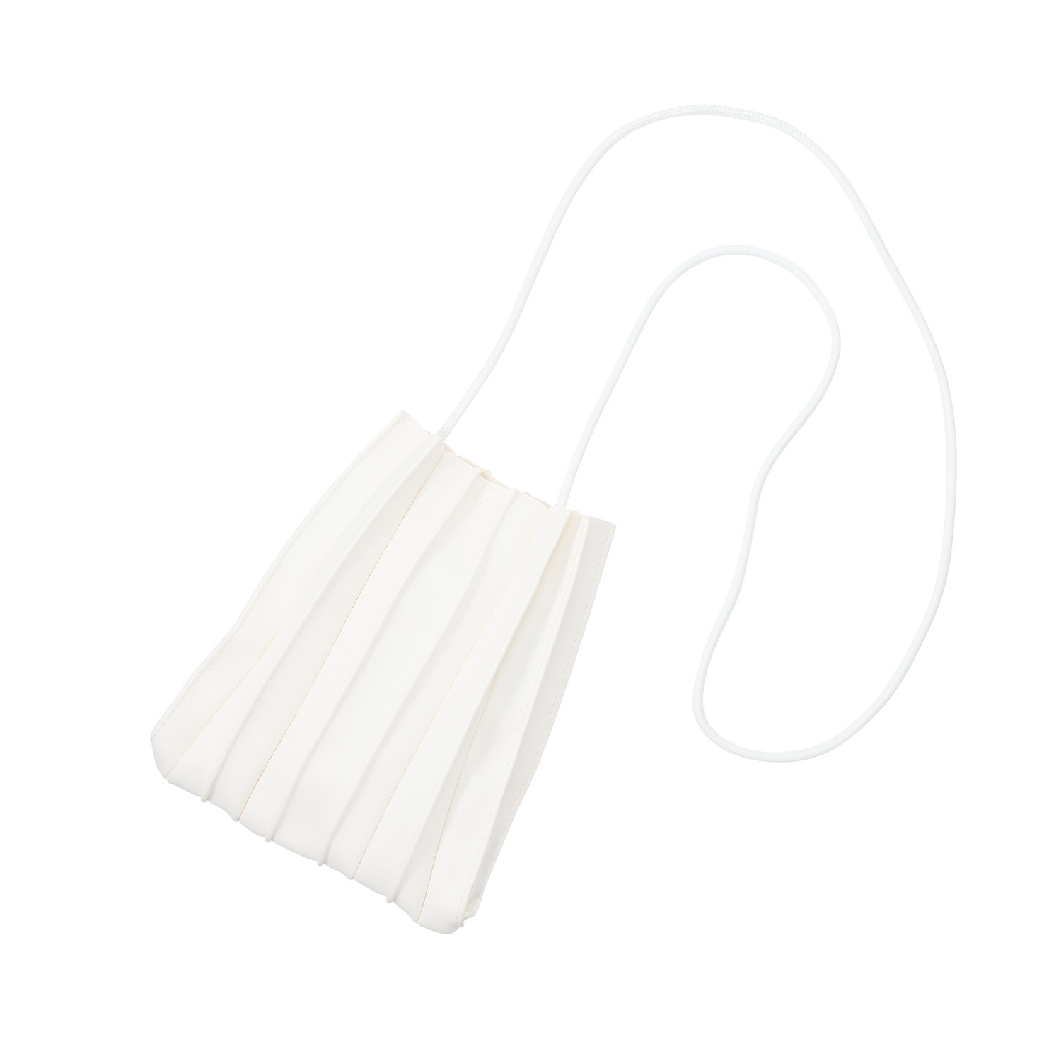 モーヴ 長財布も入る プリーツ ミニショルダーバッグ