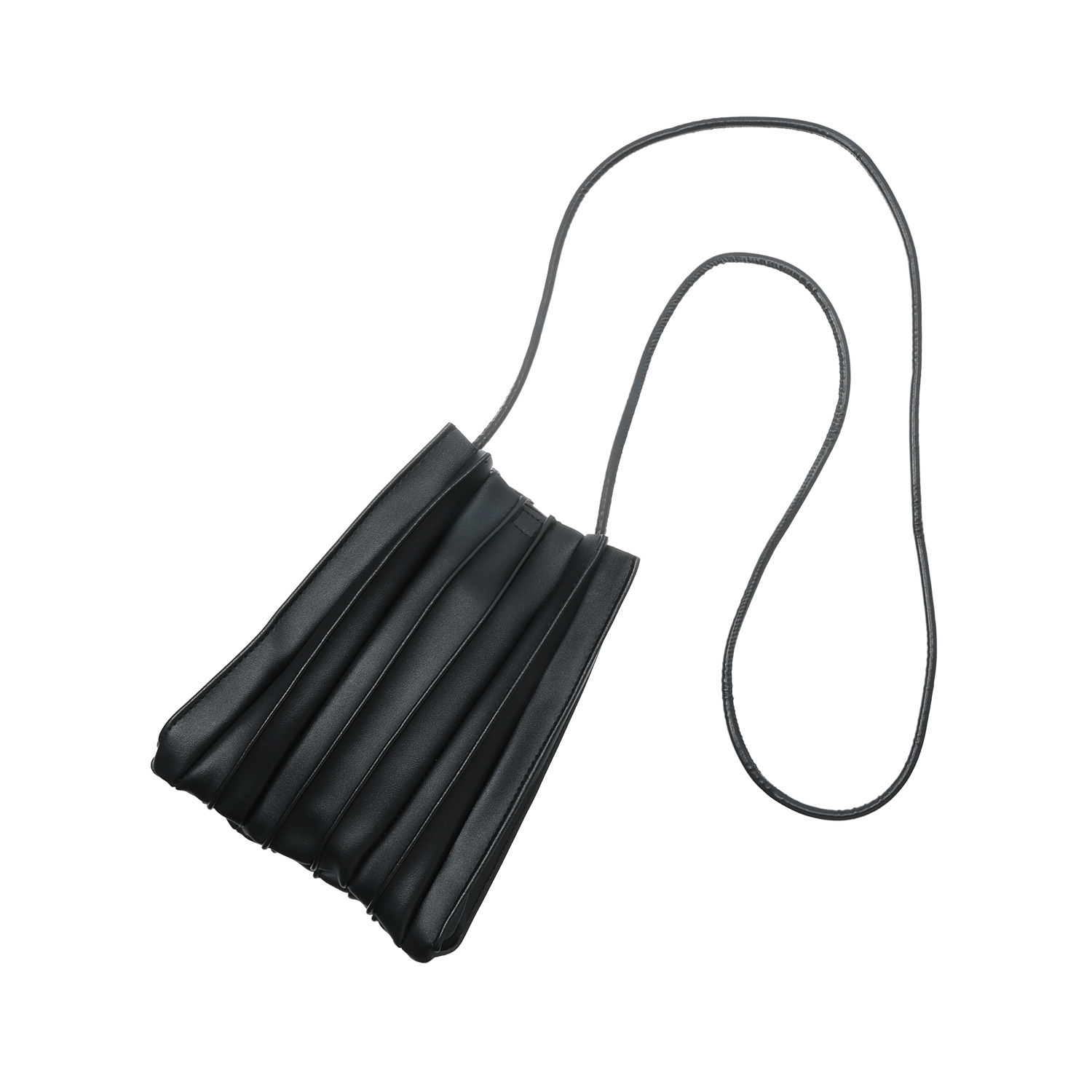 モーヴ 長財布も入る プリーツ ミニショルダーバッグ