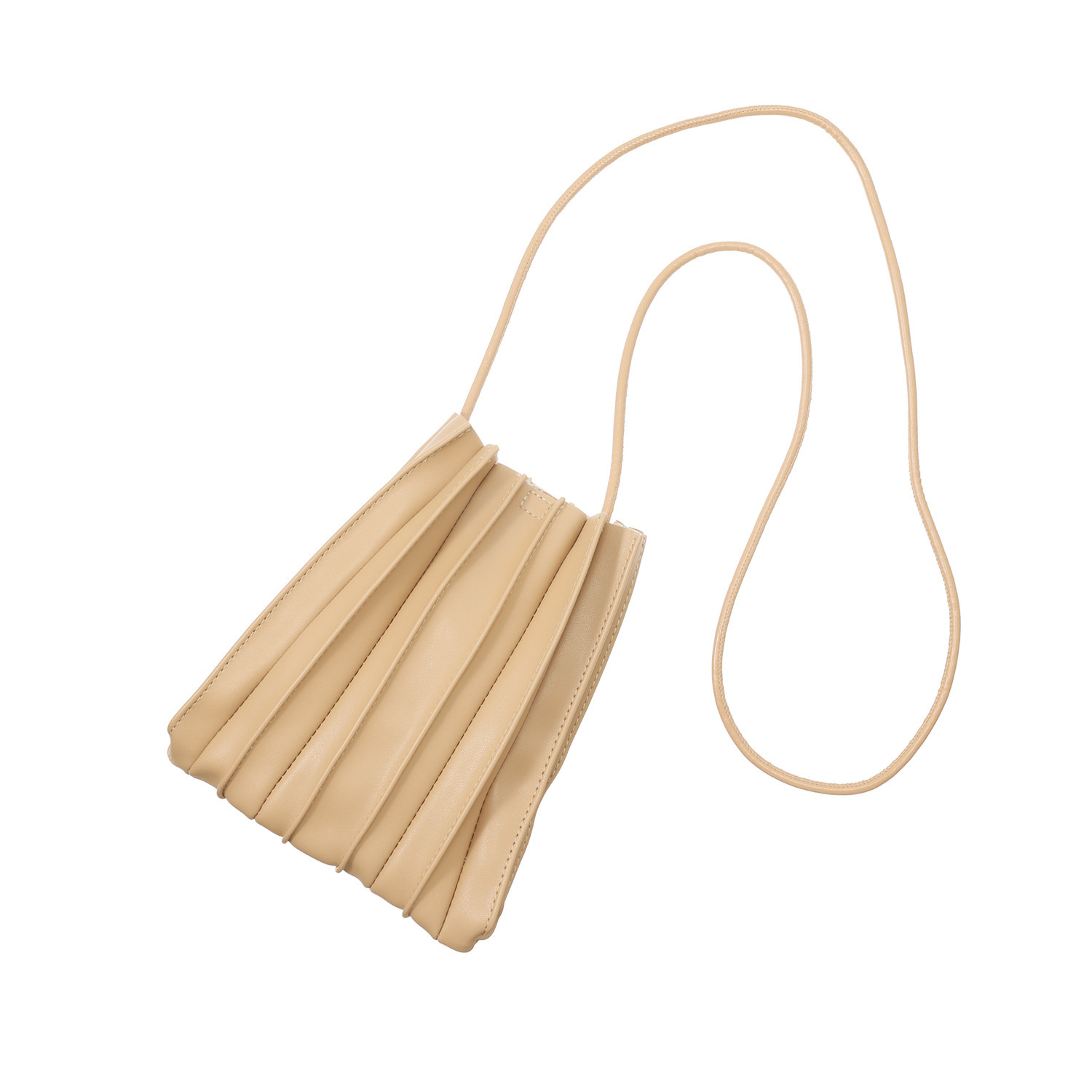 モーヴ 長財布も入る プリーツ ミニショルダーバッグ