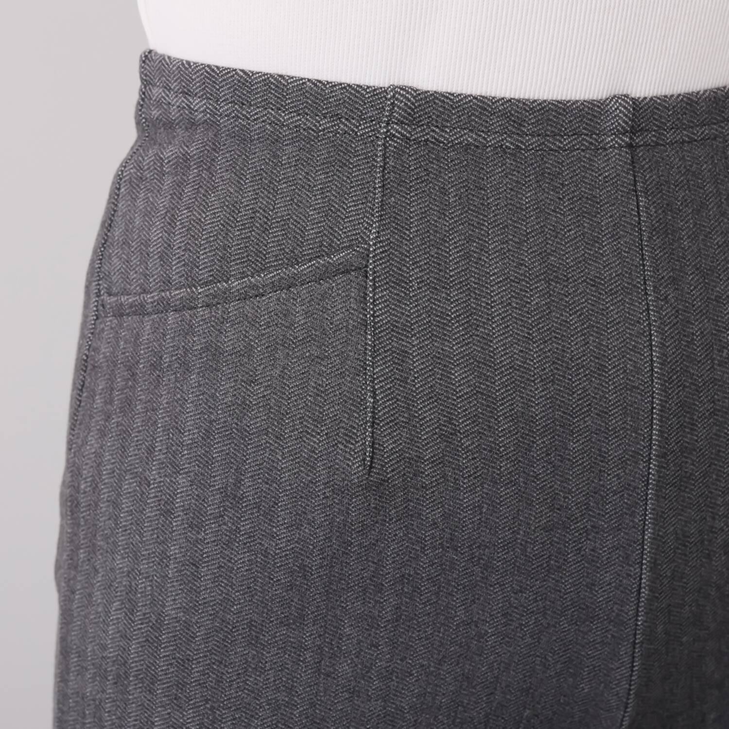 上質ごこち 尾州のこだわり ＭＩＹＡＢＩ ヘリンボーンジャガード あたたかストレートパンツ ＜股下６４ｃｍ＞