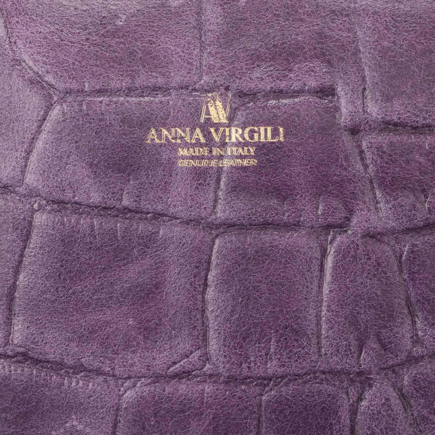 アンナヴィルジリ ＜イタリア製＞ カーフスエード クロコ型押し ショルダーポーチ付 トートバッグ