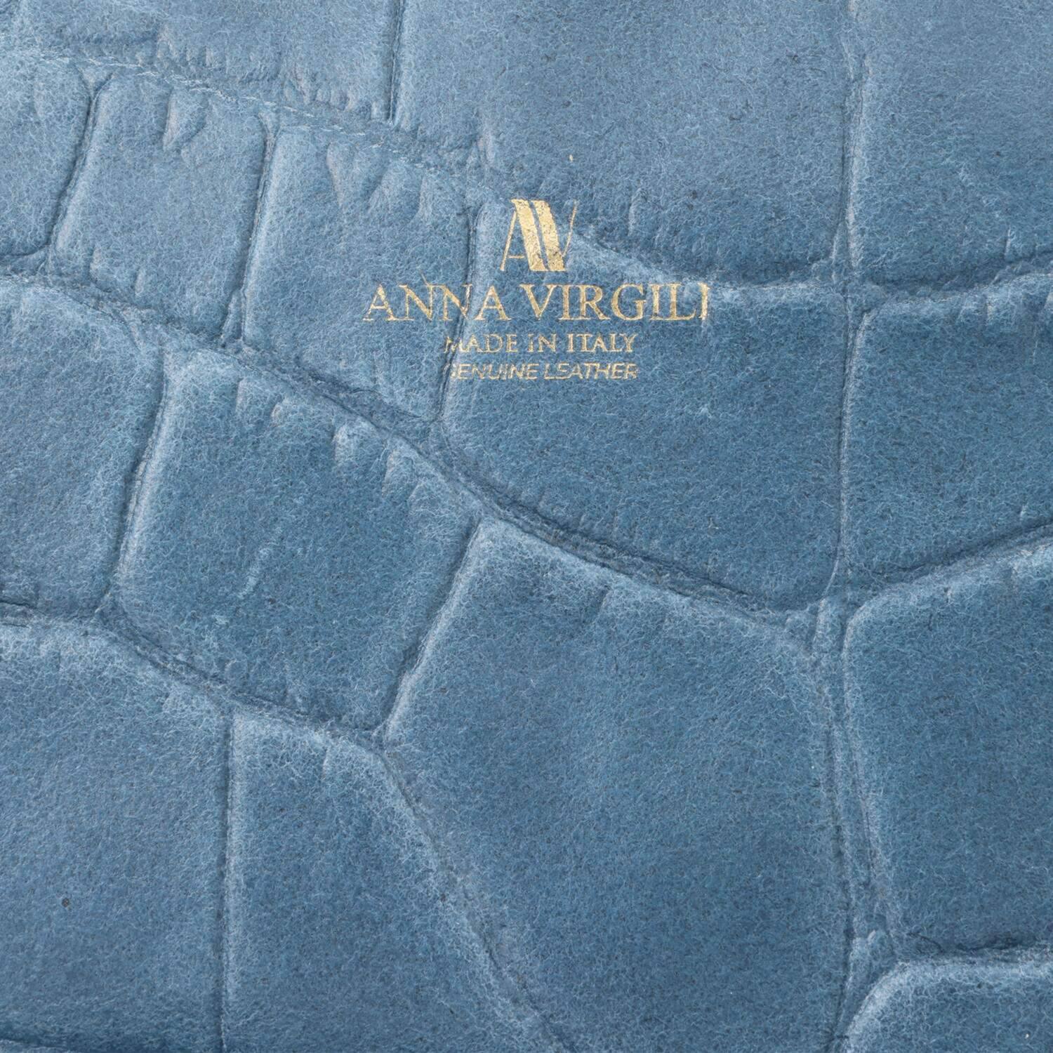 アンナヴィルジリ ＜イタリア製＞ カーフスエード クロコ型押し ショルダーポーチ付 トートバッグ