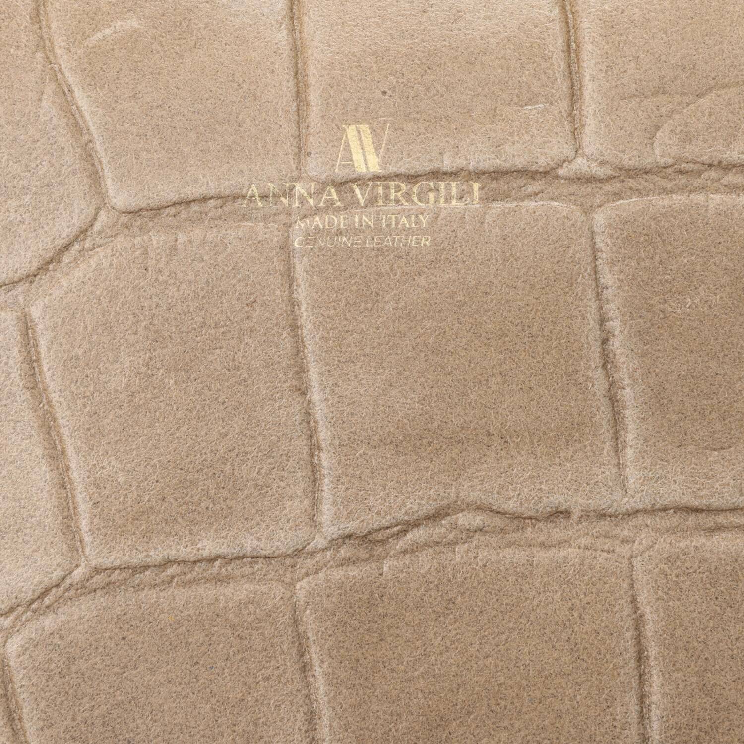 アンナヴィルジリ ＜イタリア製＞ カーフスエード クロコ型押し ショルダーポーチ付 トートバッグ