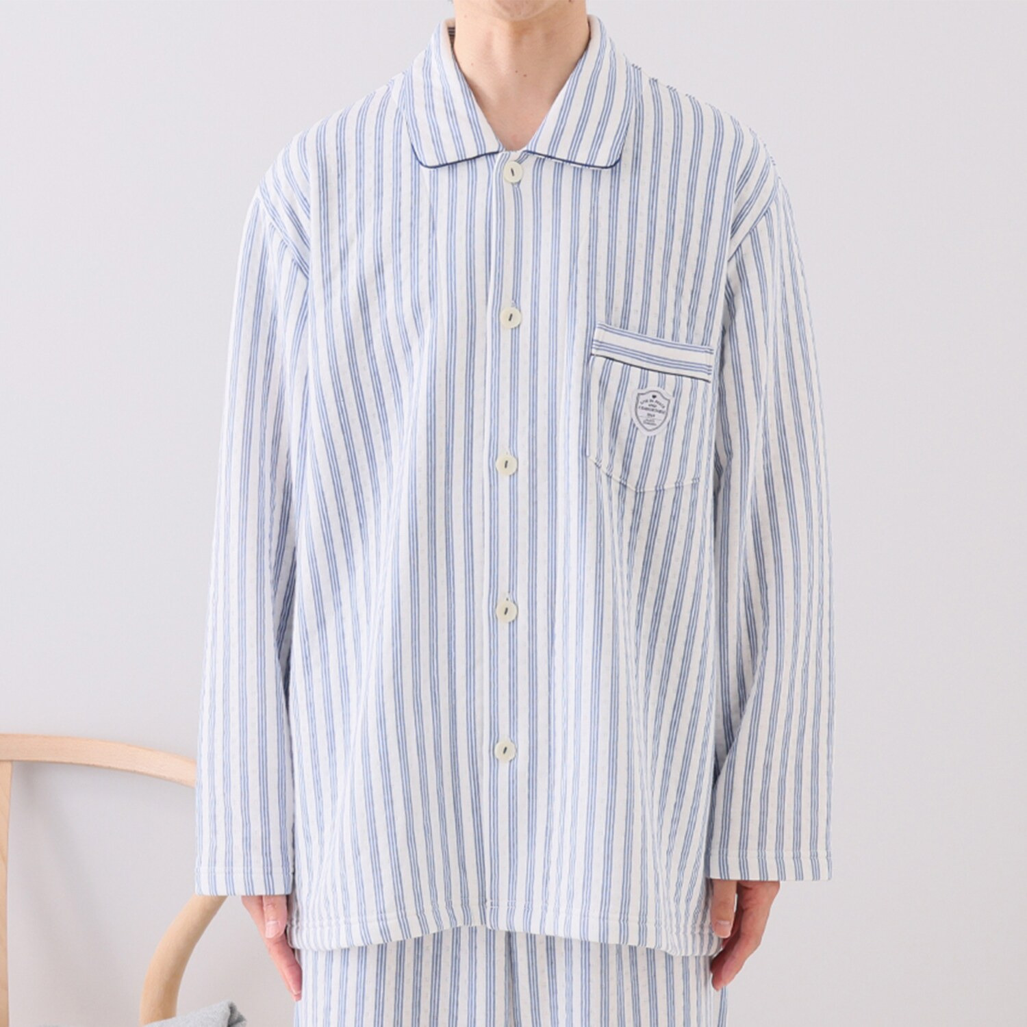 ナルエー 中綿入り・コットン混 接結ストライプパジャマ ＜メンズ＞