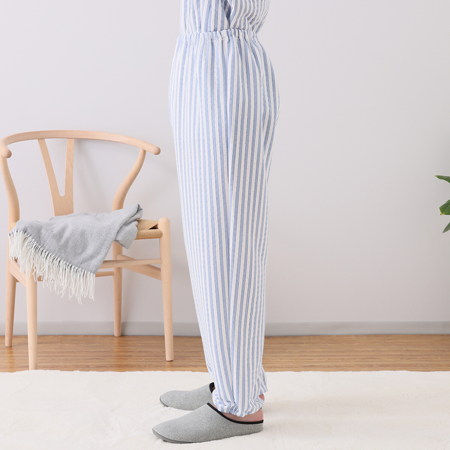 ナルエー 中綿入り・コットン混 接結ストライプパジャマ ＜メンズ＞