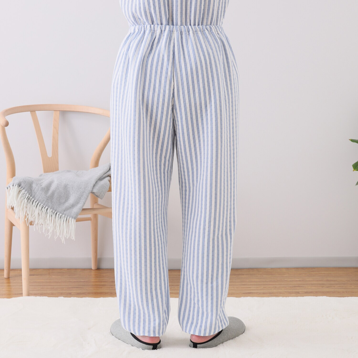 ナルエー 中綿入り・コットン混 接結ストライプパジャマ ＜メンズ＞