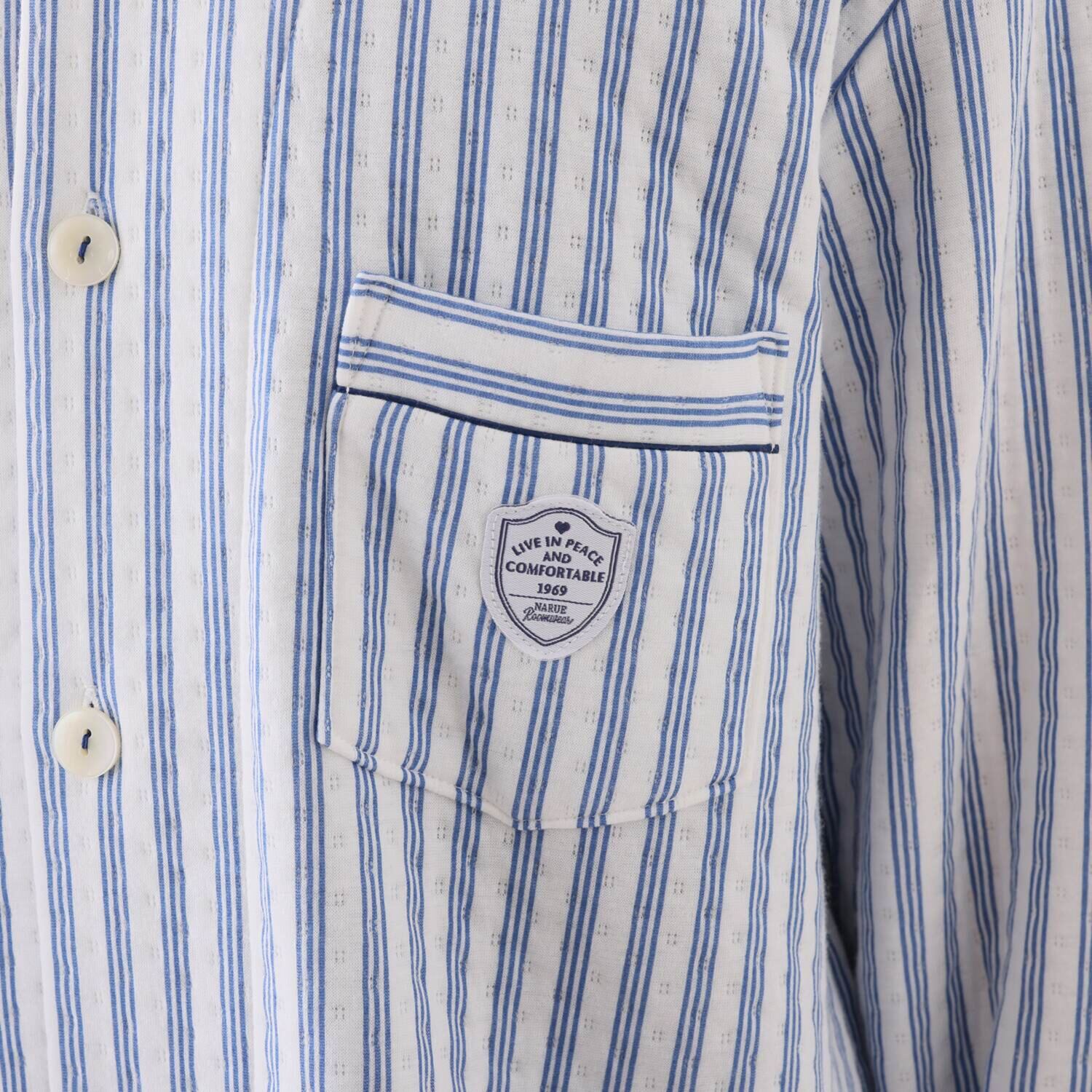 ナルエー 中綿入り・コットン混 接結ストライプパジャマ ＜メンズ＞