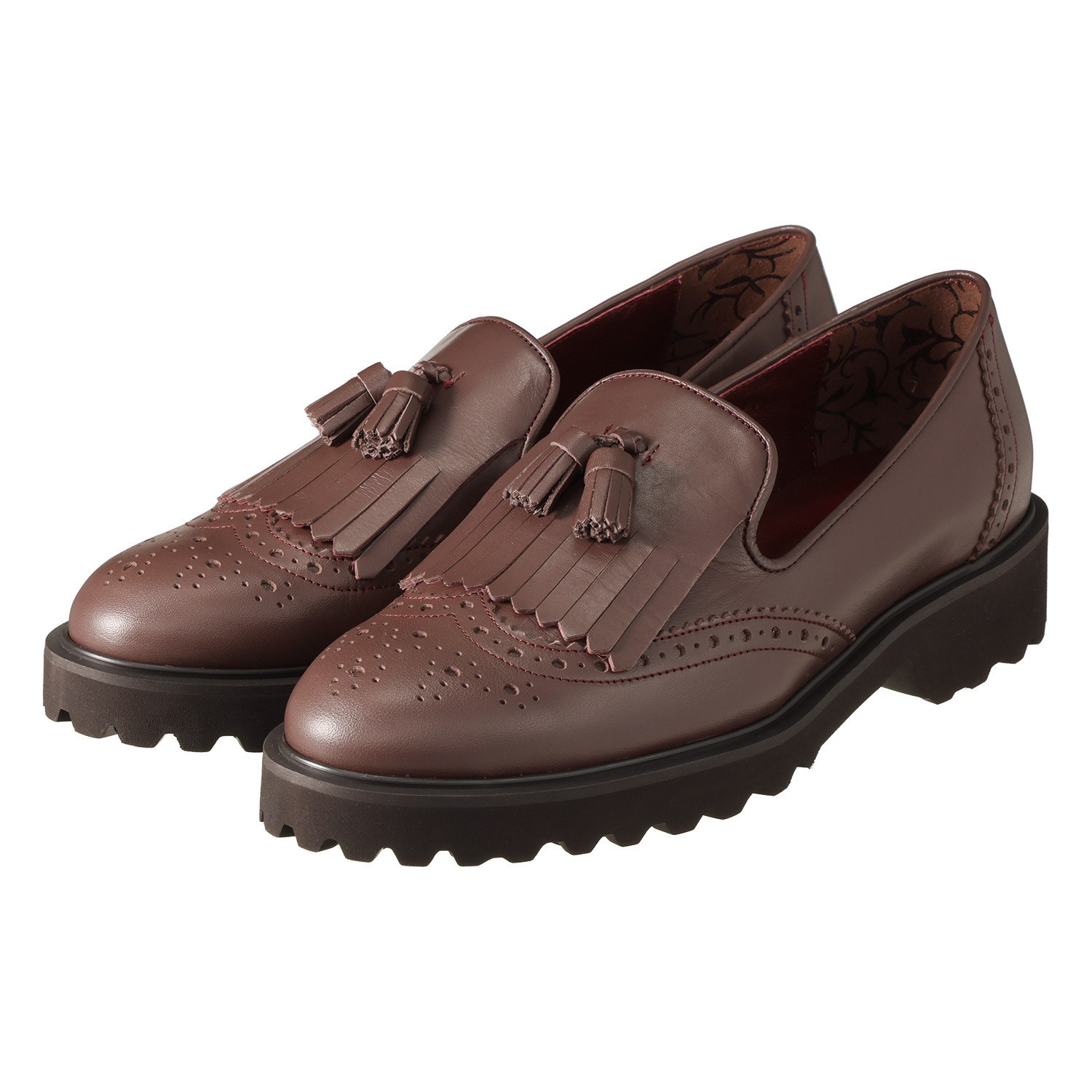 卑弥呼 ＜日本製＞ レザー メダリオンデザイン タッセルローファー