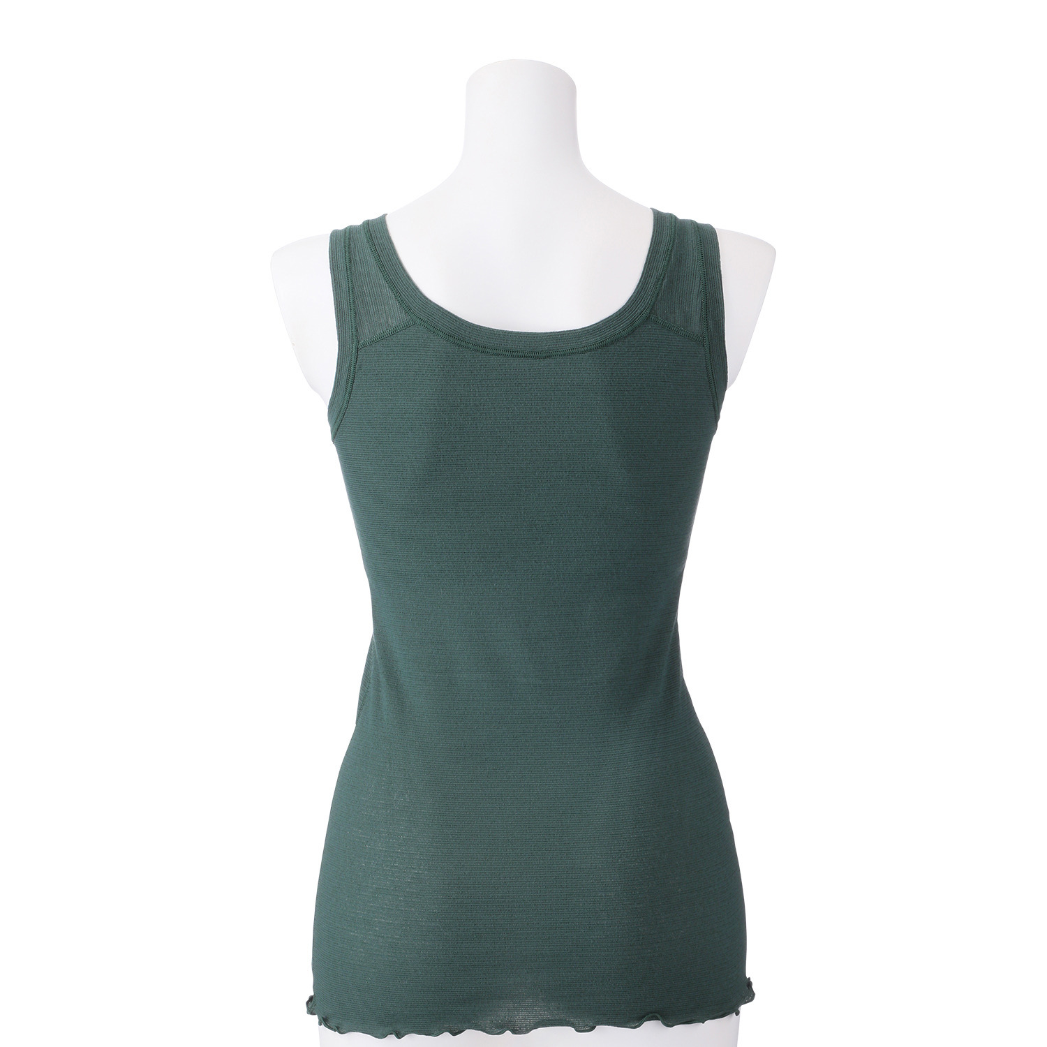 丸福ガーゼ 吸水速乾・抗菌防臭 綿モダール混 カップ付Ｖネック レーシータンクトップ