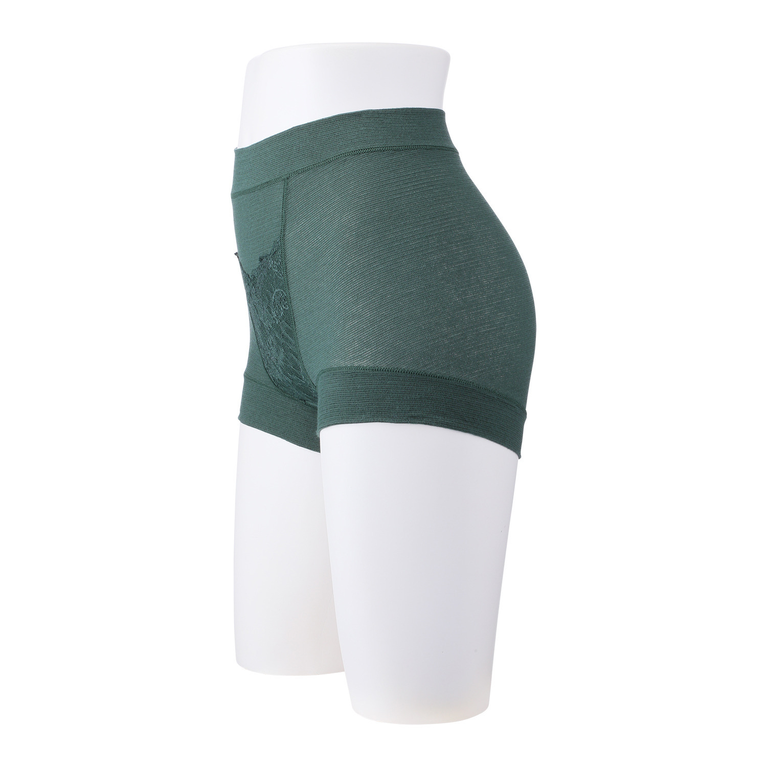 丸福ガーゼ 吸水速乾・抗菌防臭 綿モダール混 極上楽ちん 一分丈レーシーショーツ 同色２枚セット