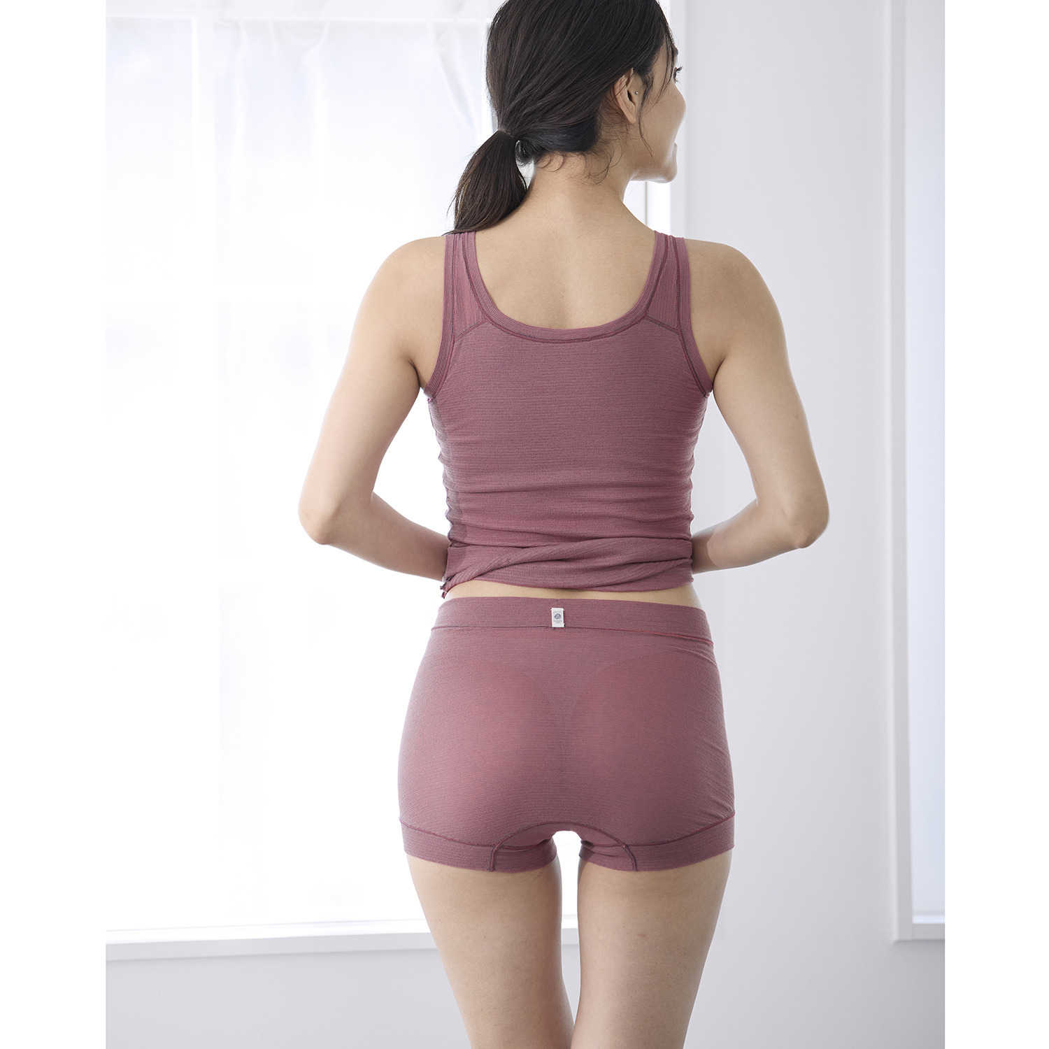 丸福ガーゼ 吸水速乾・抗菌防臭 綿モダール混 極上楽ちん 一分丈レーシーショーツ 同色２枚セット