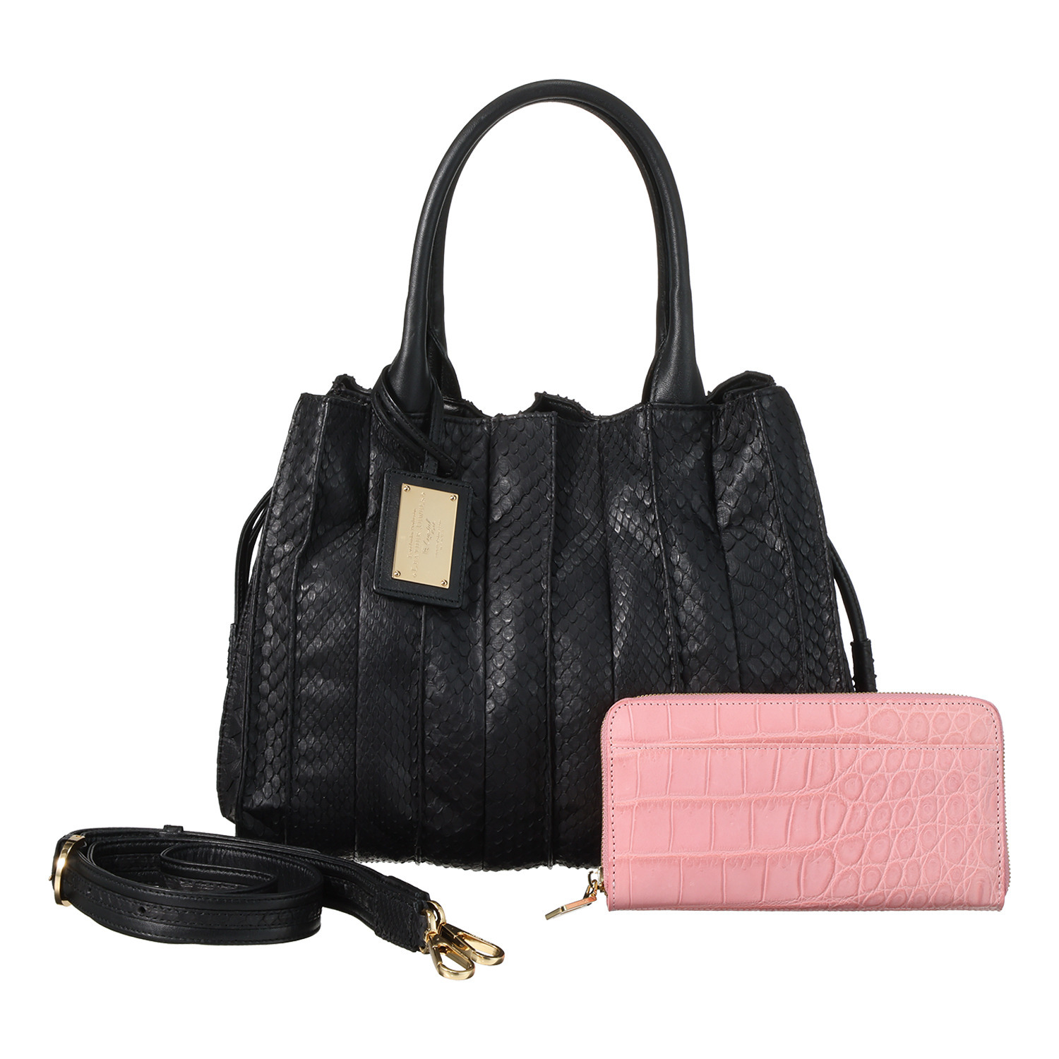 レザージュエルズ ギャレリア　ココリュクス カラーはお任せ！ エキゾチックレザー バッグ＆ウォレット ２点セット