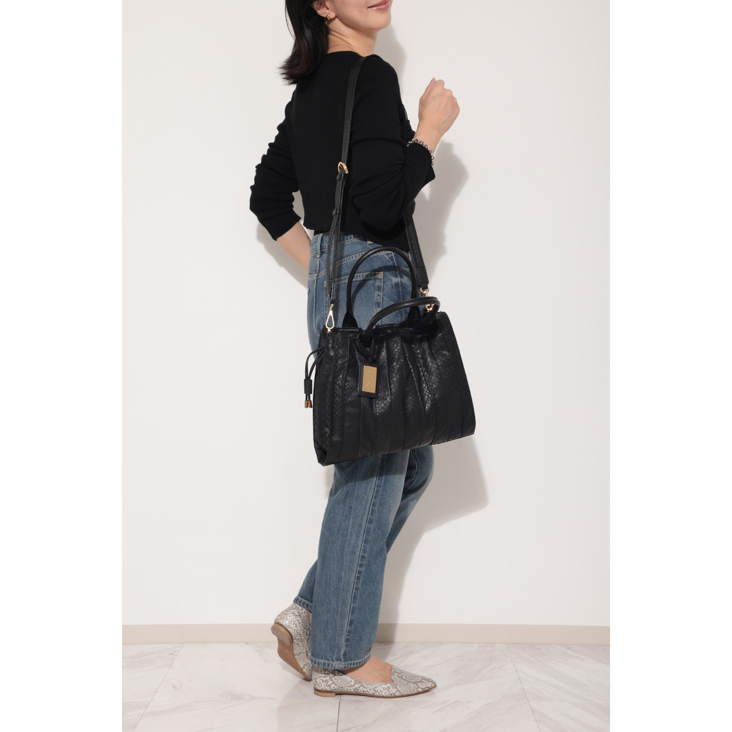 レザージュエルズ ギャレリア　ココリュクス カラーはお任せ！ エキゾチックレザー バッグ＆ウォレット ２点セット