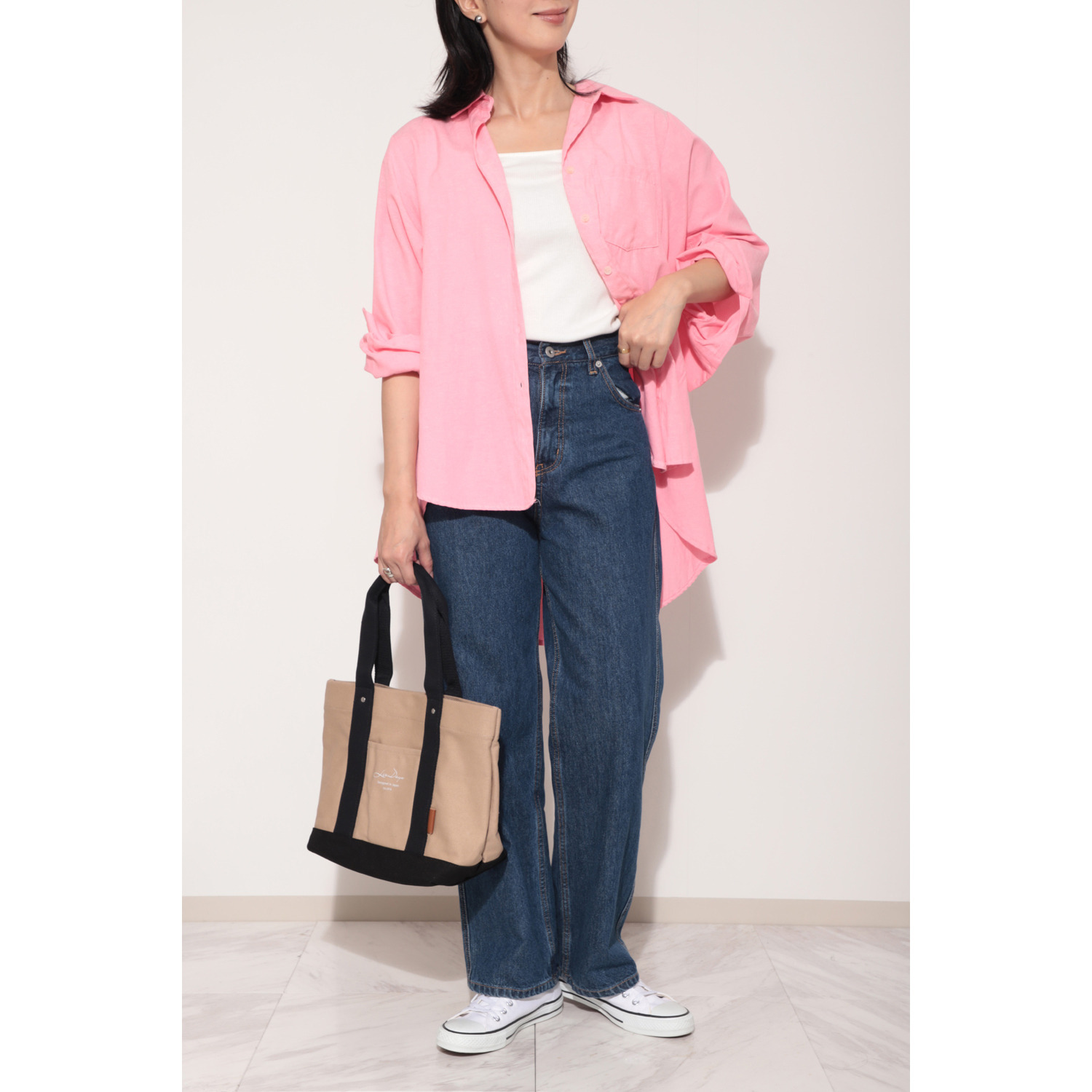 リズデイズ キャンバス ロングハンドル トートバッグ