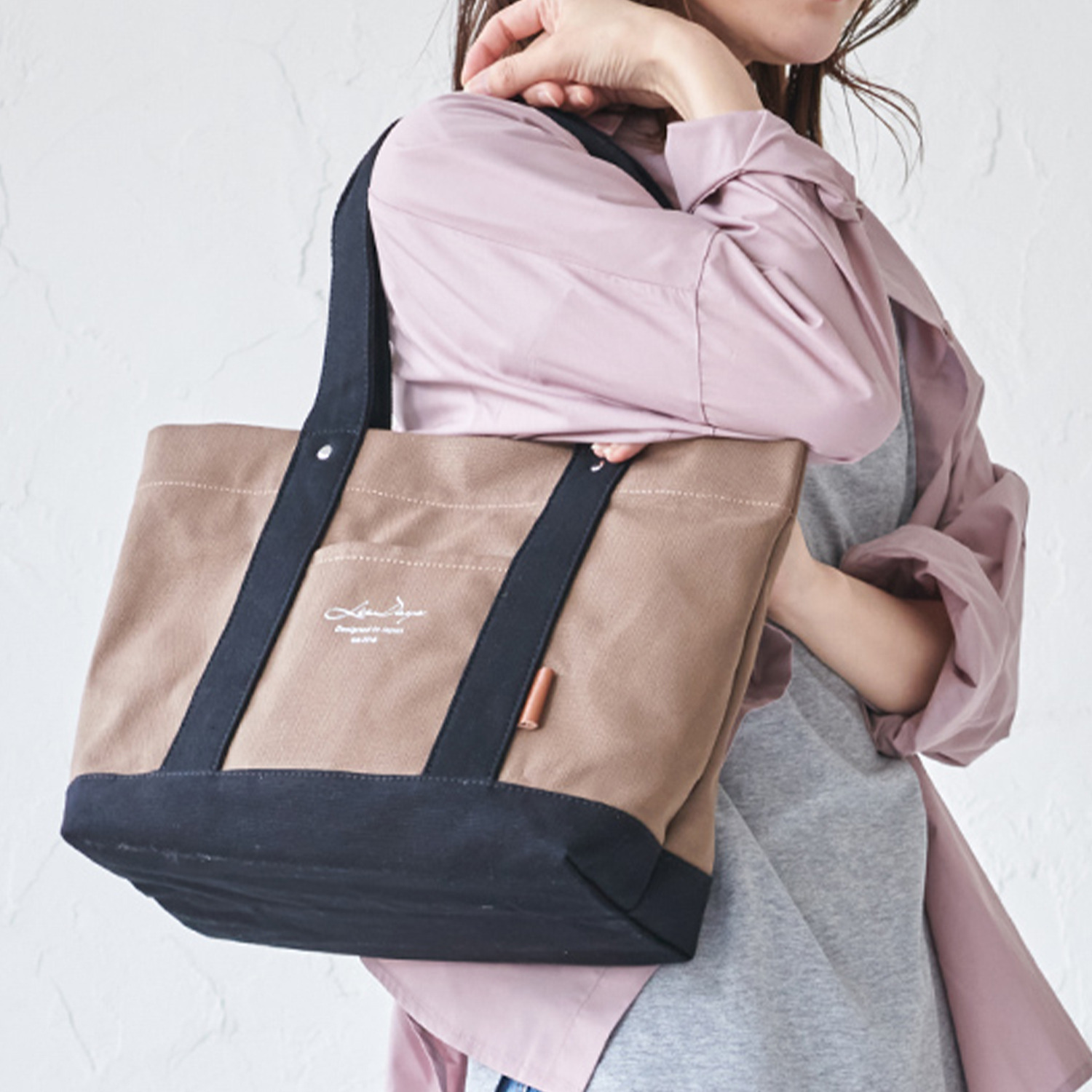 リズデイズ キャンバス ロングハンドル トートバッグ