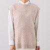 ルナリア ラムウール混 地柄ニットベスト