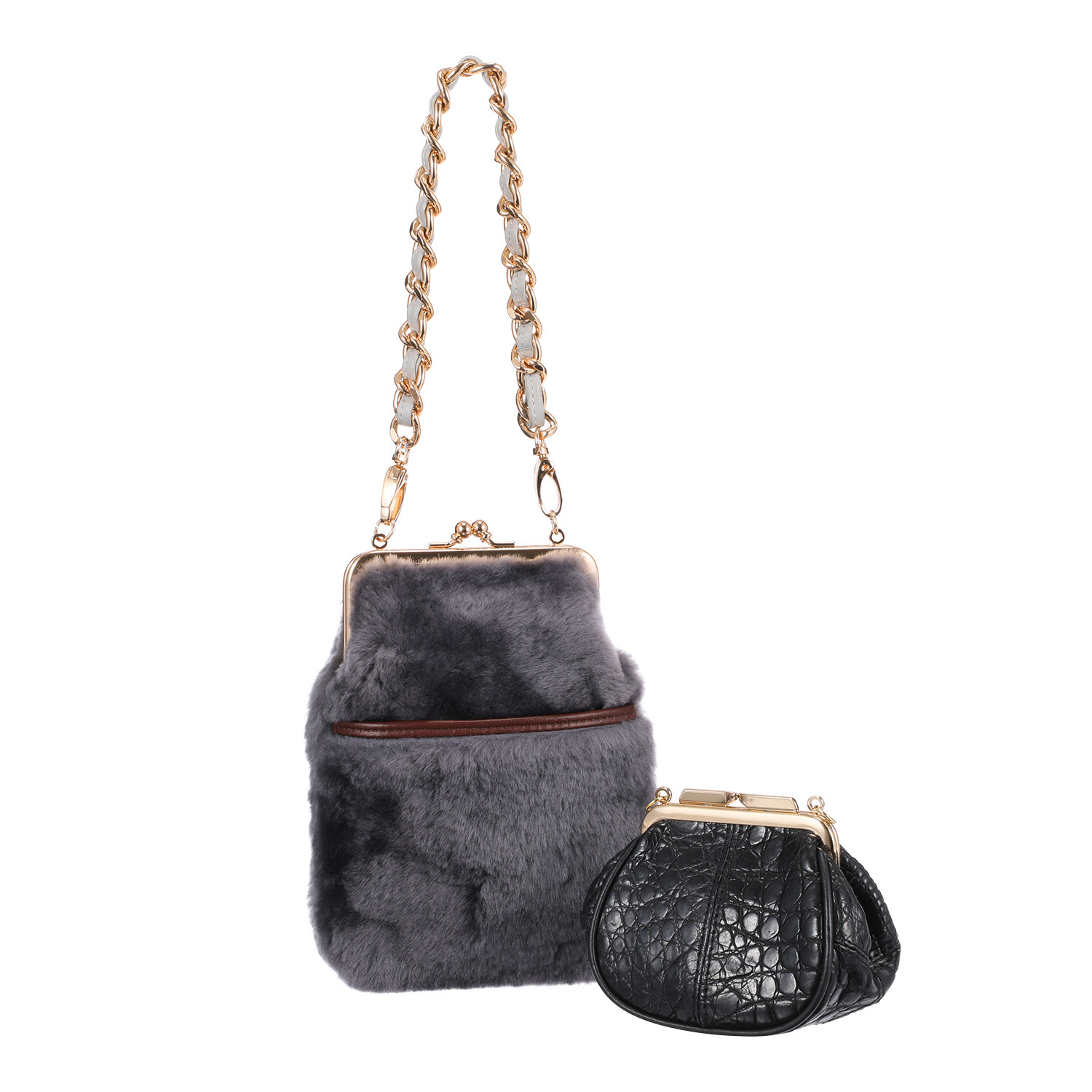 レザージュエルズ ギャレリア　ココリュクス クロコダイルポーチの カラーはお任せ！ がま口ポーチ２個セット