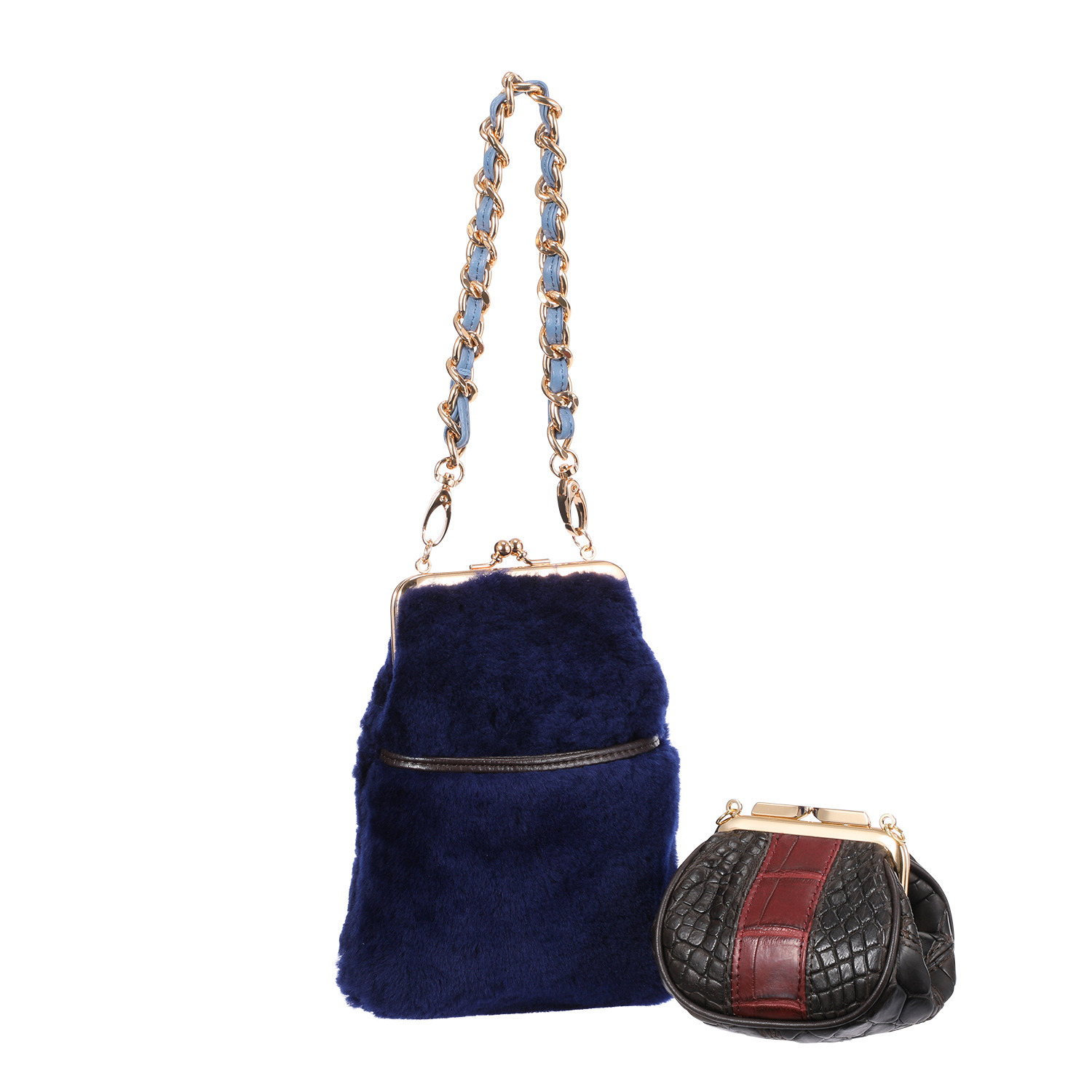 レザージュエルズ ギャレリア　ココリュクス クロコダイルポーチの カラーはお任せ！ がま口ポーチ２個セット