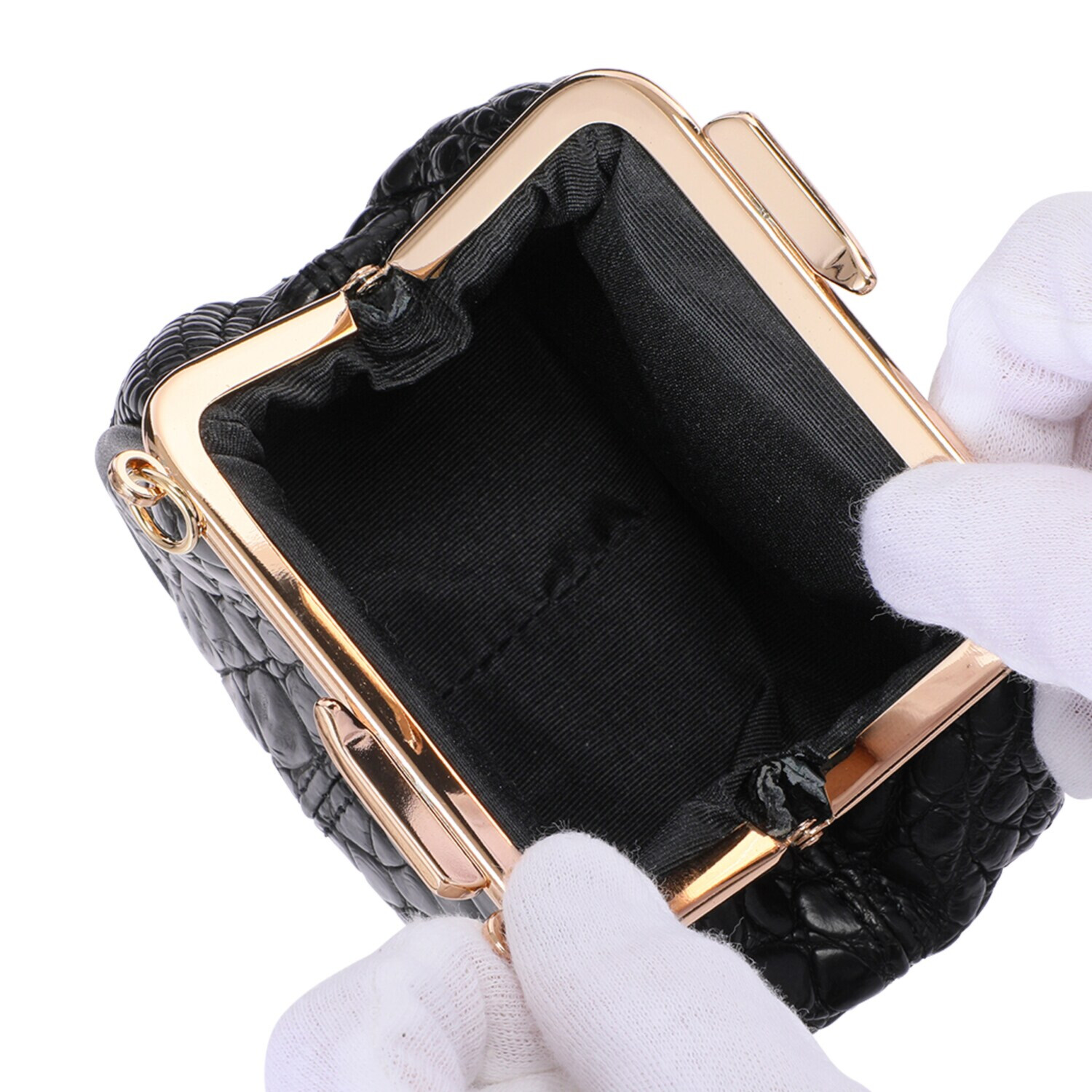 レザージュエルズ ギャレリア　ココリュクス クロコダイルポーチの カラーはお任せ！ がま口ポーチ２個セット